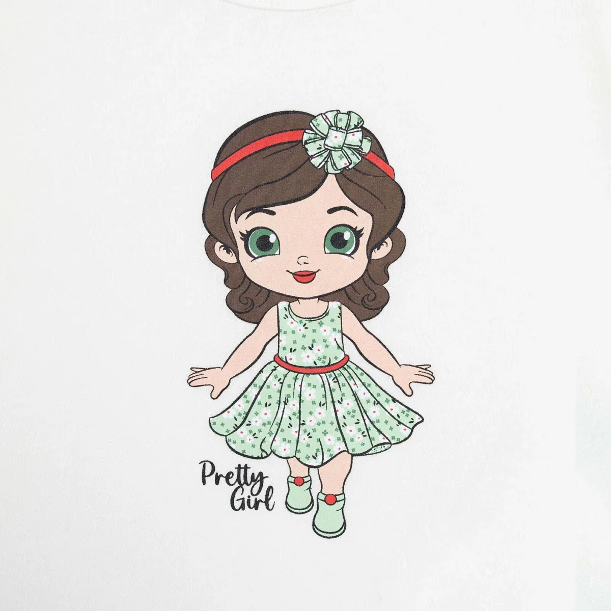 HelloBaby Girls T-shirt & Shorts Set Princess Print - Ecru - Image 3