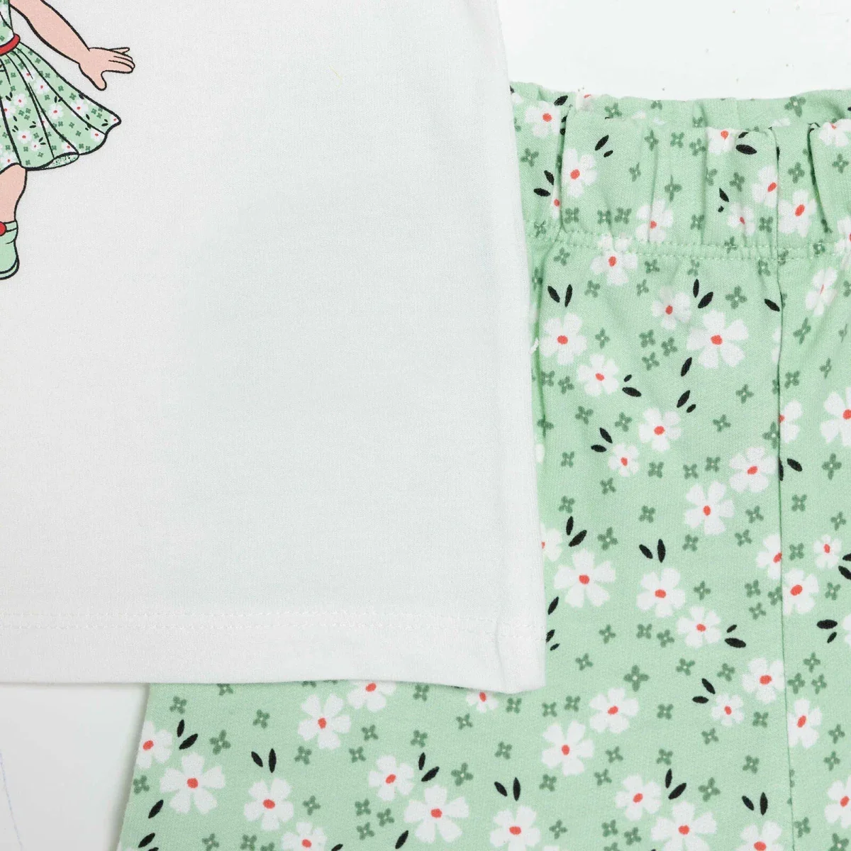 HelloBaby Girls T-shirt & Shorts Set Princess Print - Ecru - Image 6