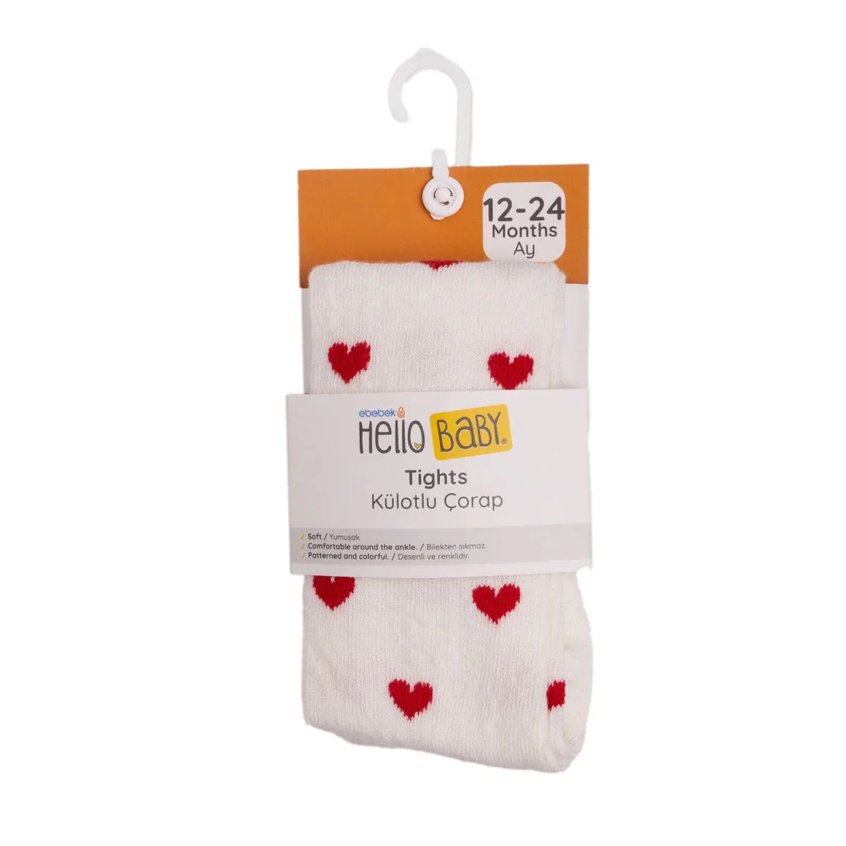 HelloBaby Girls Tights Heart - White - Image 7