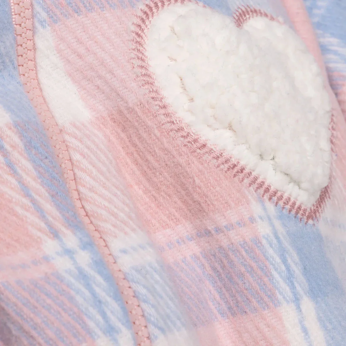 HelloBaby Girls Welsoft Romper Plaid Zip-up Hooded Long Leg Long Sleeve - Pink Printed - Image 7