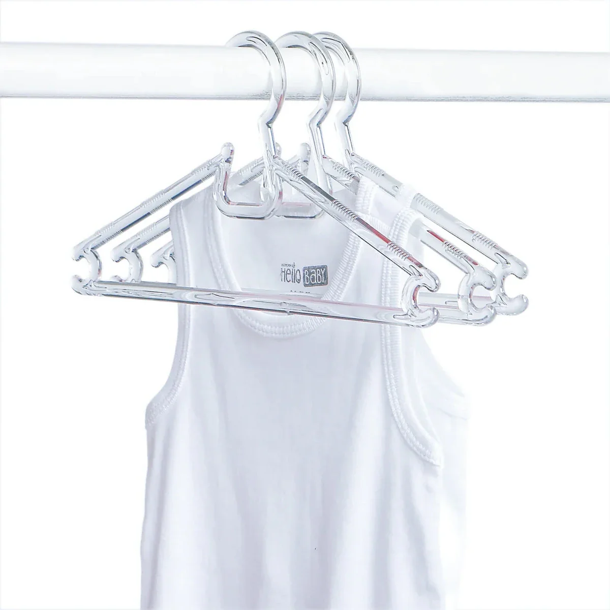 HelloBaby 6 Pack Crystal Transparent Baby Hangers - Transparent - Image 2
