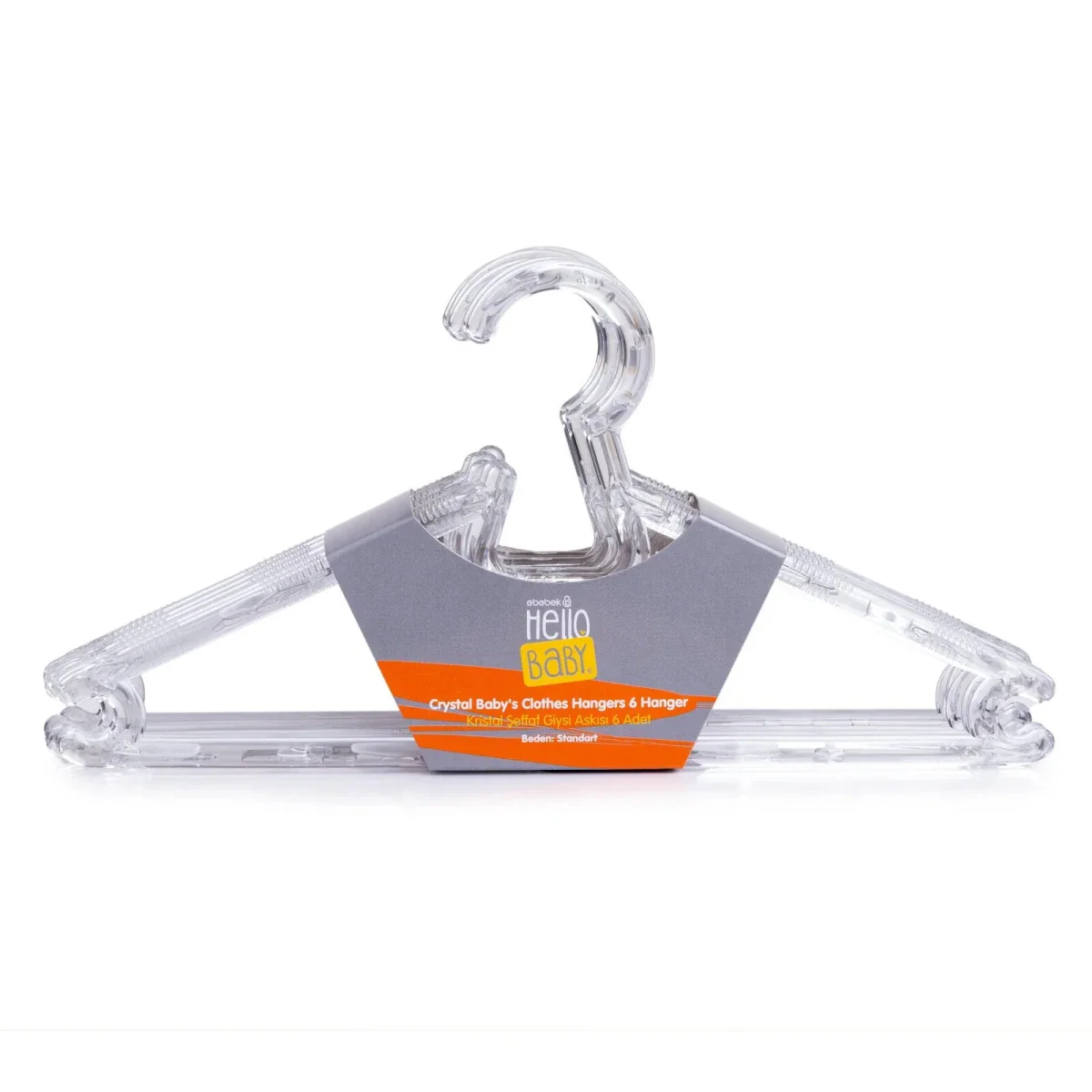 HelloBaby 6 Pack Crystal Transparent Baby Hangers - Transparent - Image 4