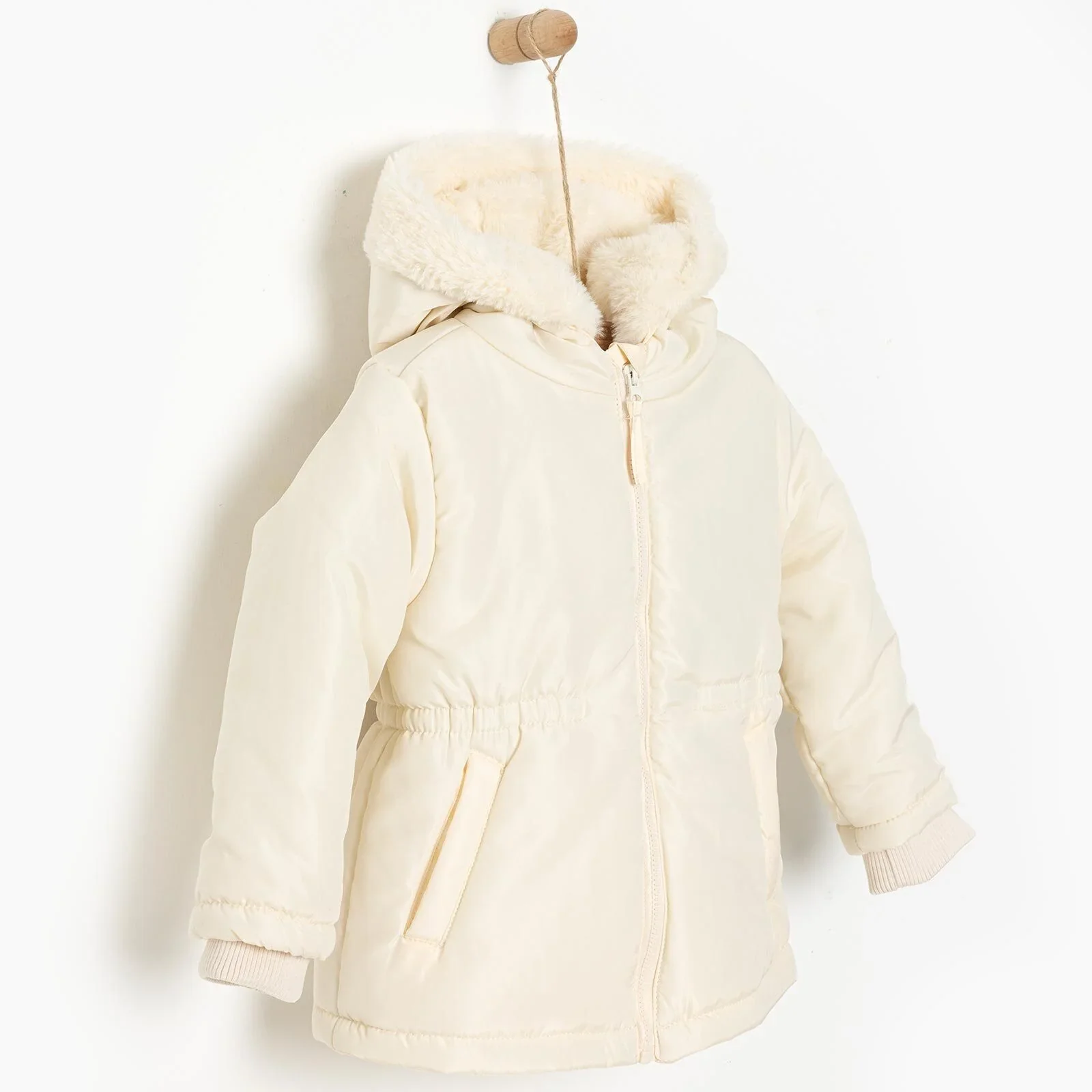 HelloBaby Hooded Coat - Beige - Image 3