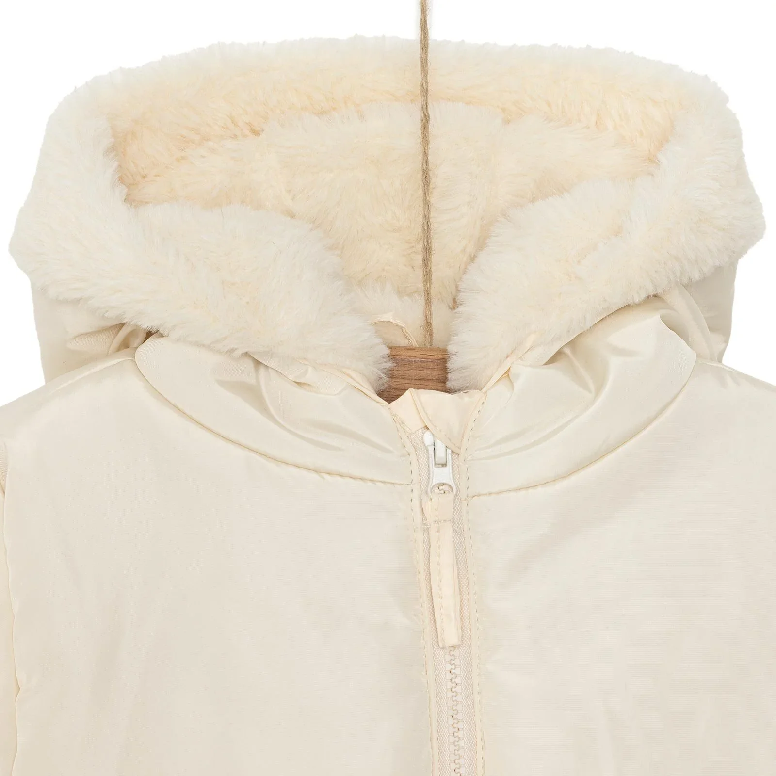 HelloBaby Hooded Coat - Beige - Image 4