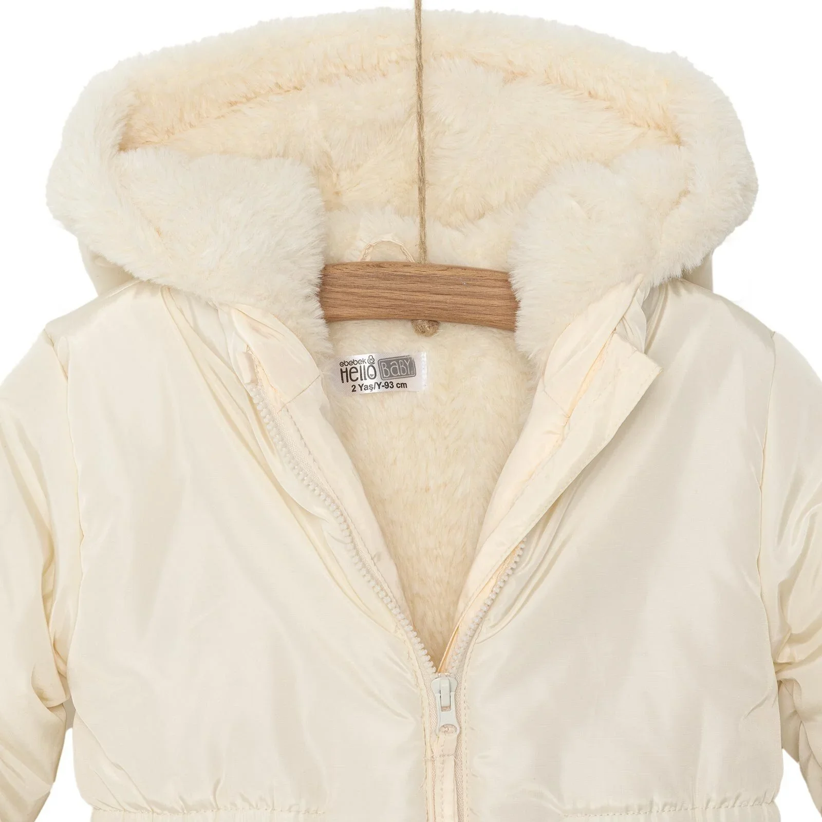 HelloBaby Hooded Coat - Beige - Image 7