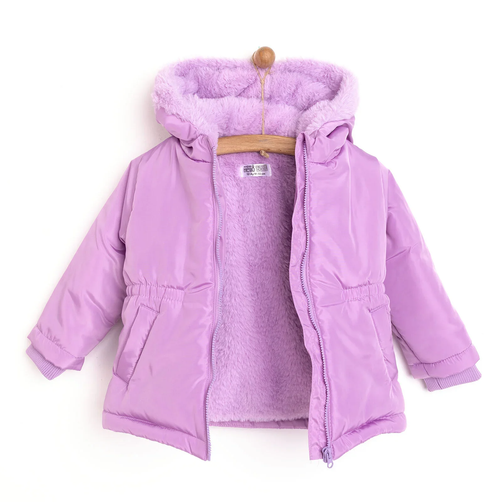 HelloBaby Hooded Coat - Purple - Image 6