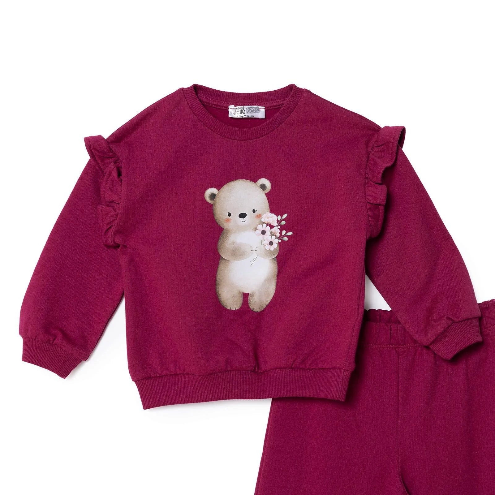 HelloBaby Jogging Set - Maroon - Image 3