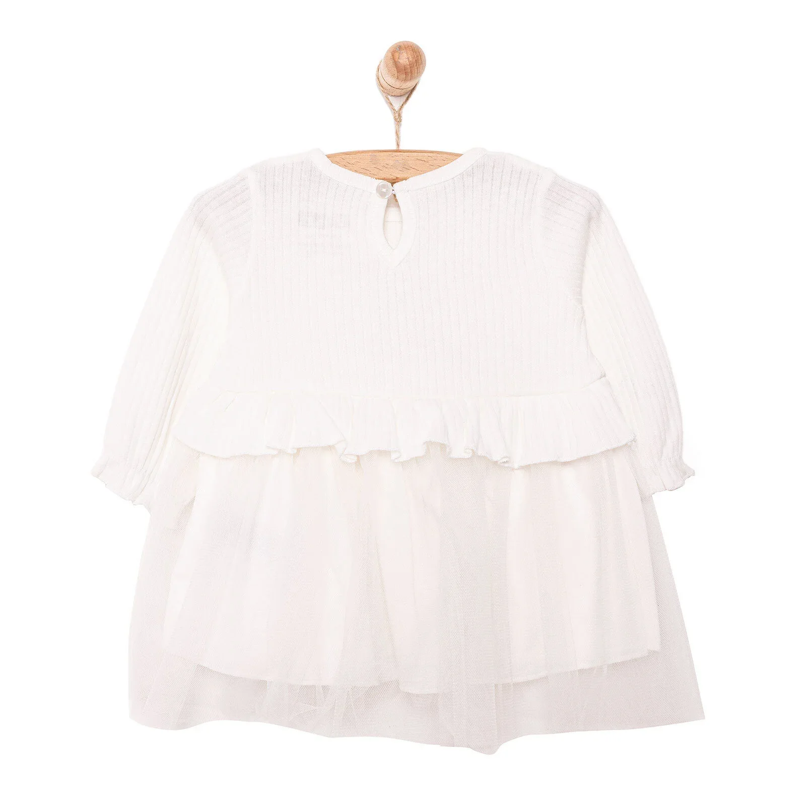 HelloBaby Little Life Newborn Girl Dress - Ecru - Image 2