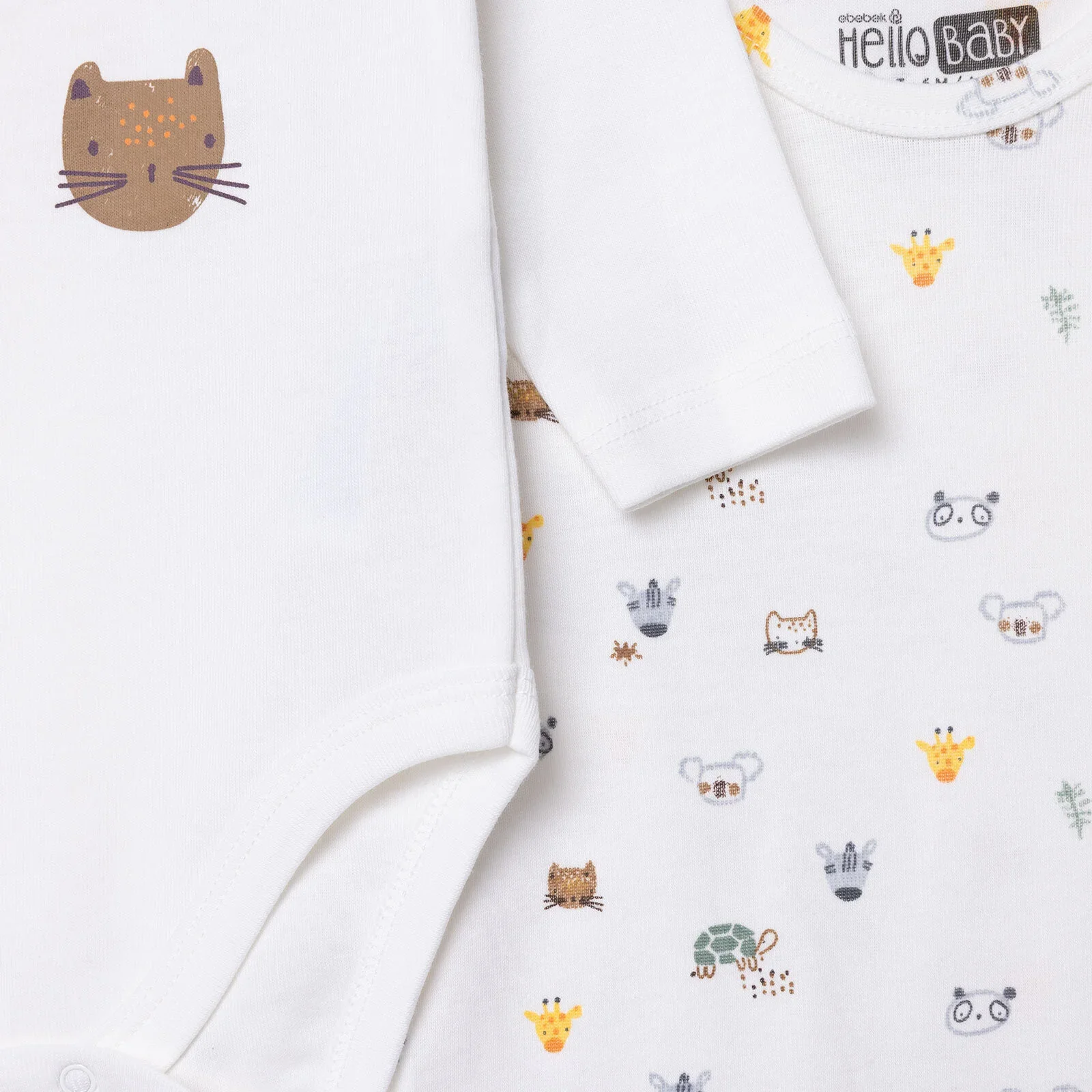 HelloBaby Long Sleeve Body 2 Pack - Ecru - Image 6