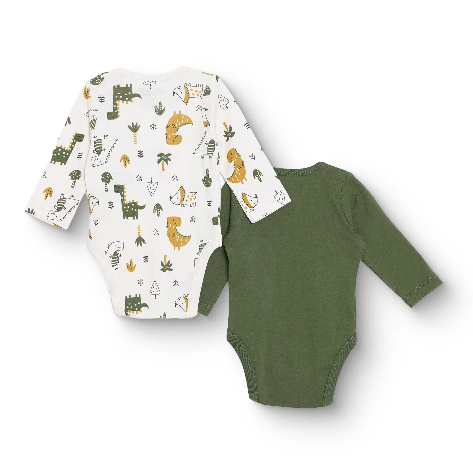 HelloBaby Long Sleeve Body 2 Pack - Khaki - Image 2