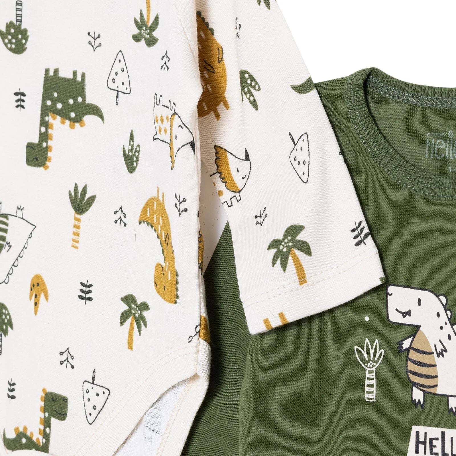 HelloBaby Long Sleeve Body 2 Pack - Khaki - Image 3