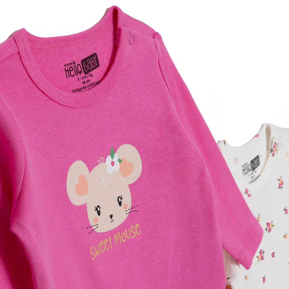 HelloBaby Long Sleeve Body 2 pcs - Pink - Image 3
