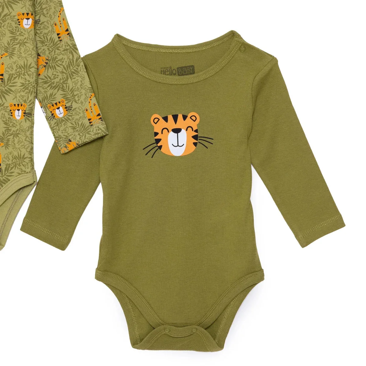 HelloBaby Long Sleeve Body 2 pcs - Khaki - Image 3