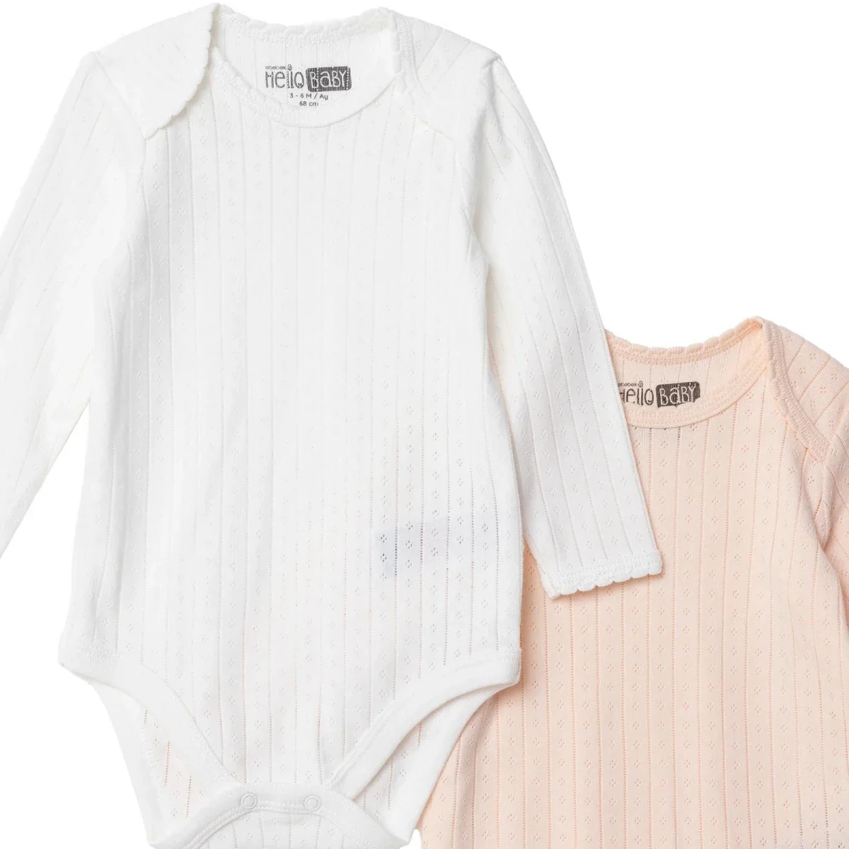 HelloBaby Long Sleeve Body 2 pcs - Ecru - Image 3