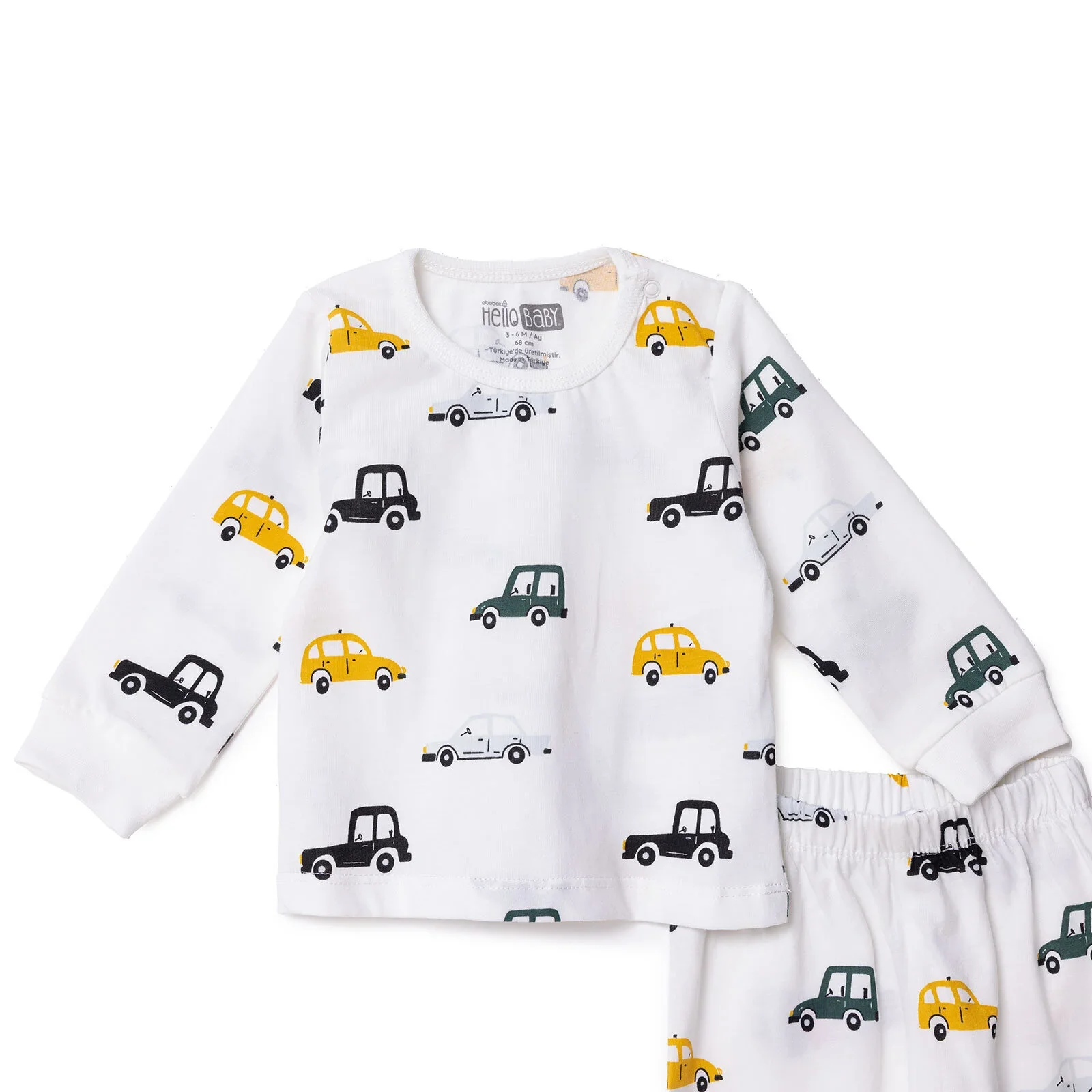 HelloBaby Long Sleeve Pyjamas Set - Ecru - Image 3