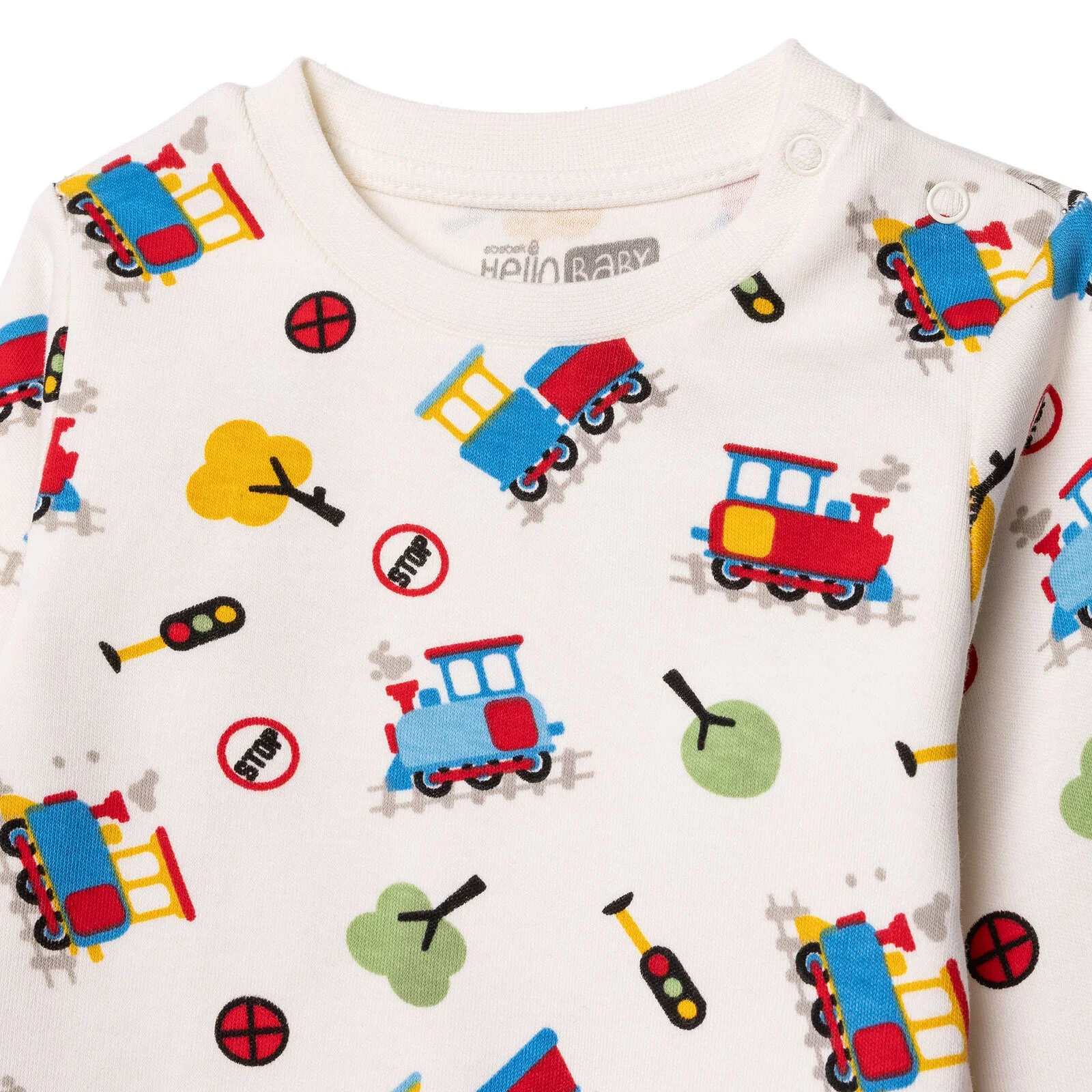 HelloBaby Christmas Baby Boy Long Sleeve Pyjamas Set - Ecru - Image 3