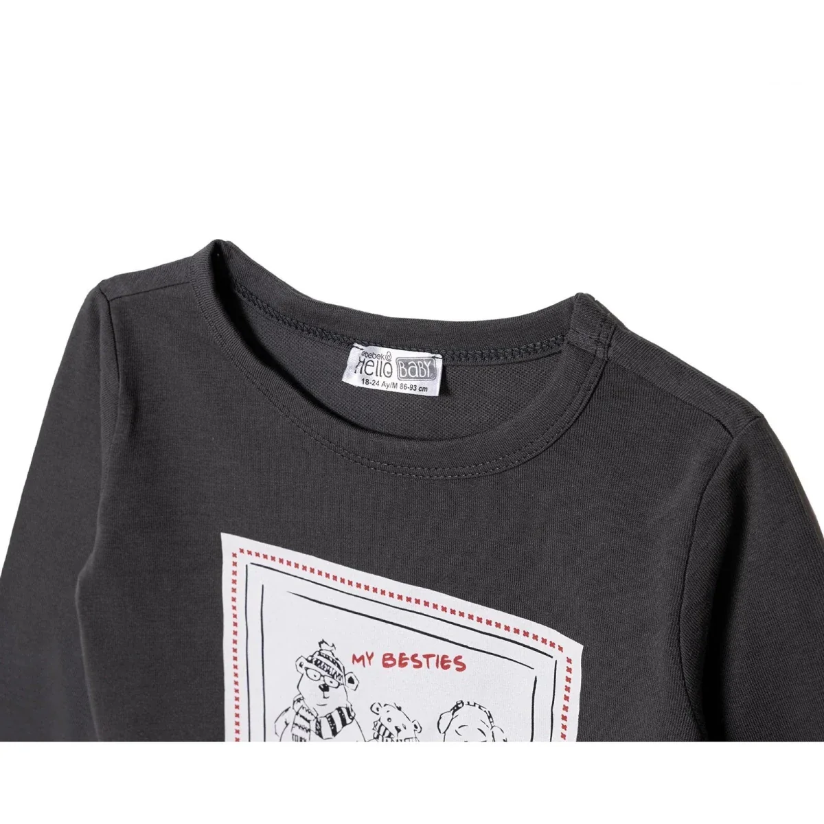 HelloBaby Long Sleeve Tshirt - Anthracite - Image 3
