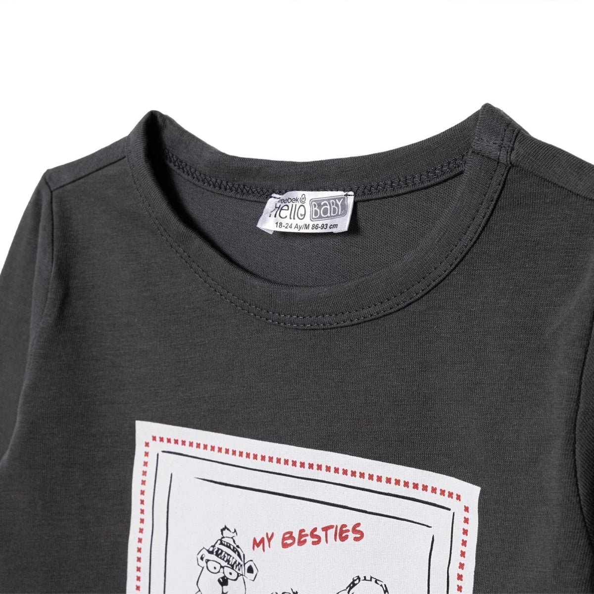HelloBaby Long Sleeve Tshirt - Anthracite - Image 4