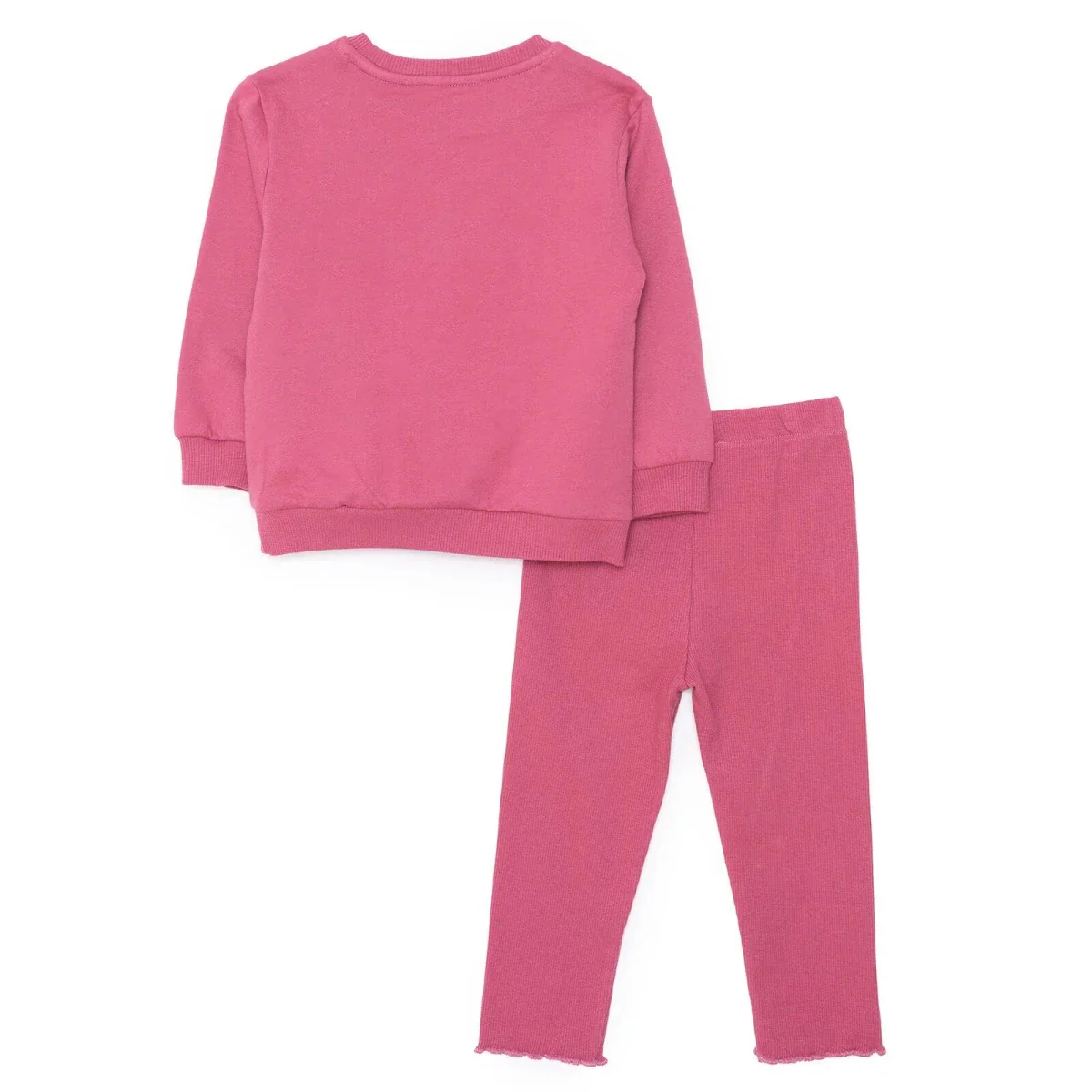 HelloBaby Motto Girl Sweatshirt- Legging - Light Rose - Image 2