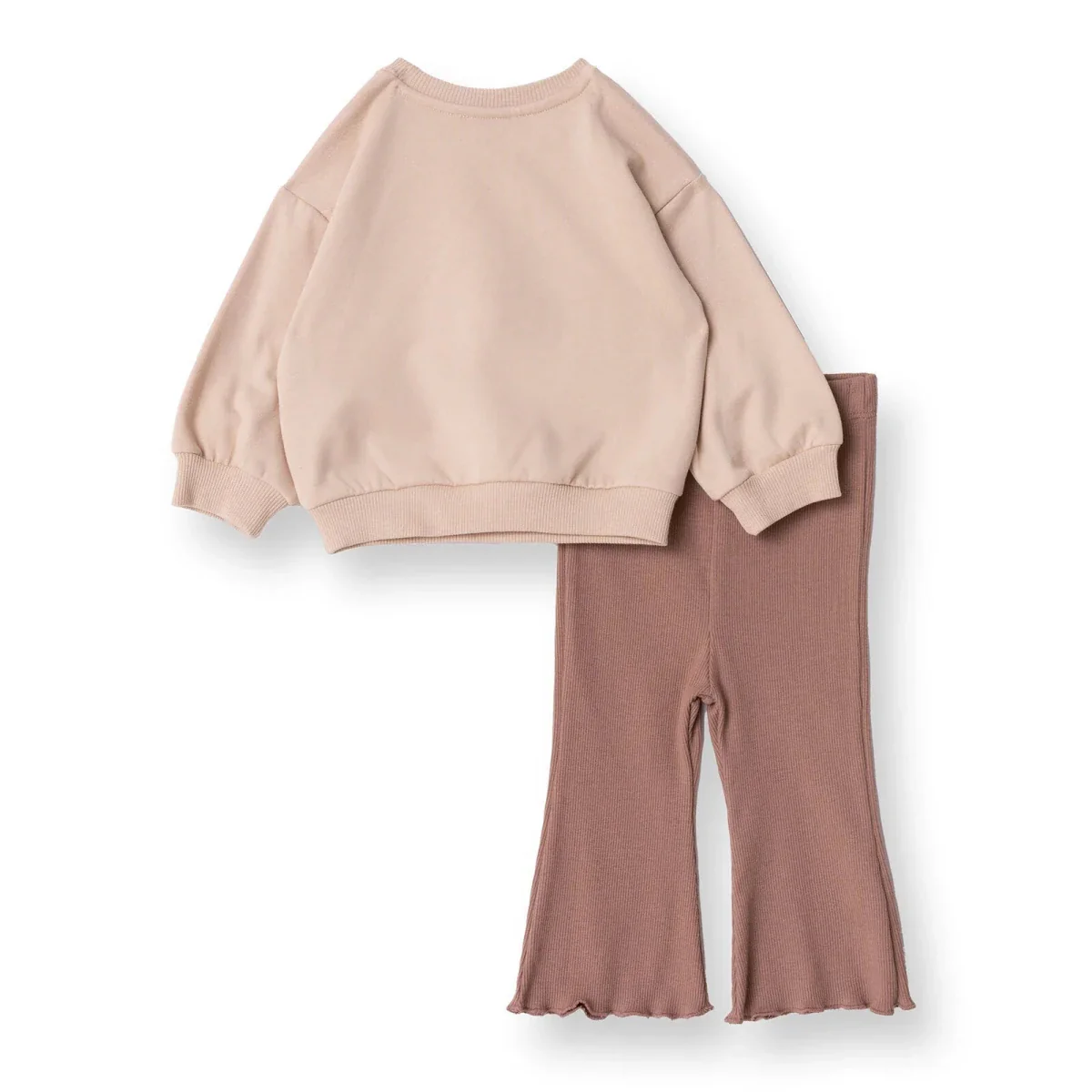 HelloBaby Motto Girl Sweatshirt-Leggings - Beige - Image 2