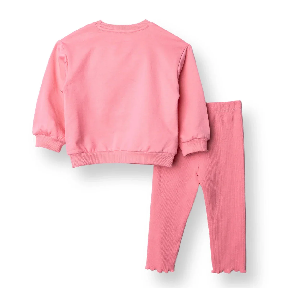 HelloBaby Motto Girl Sweatshirt- Leggings - Pink - Image 2