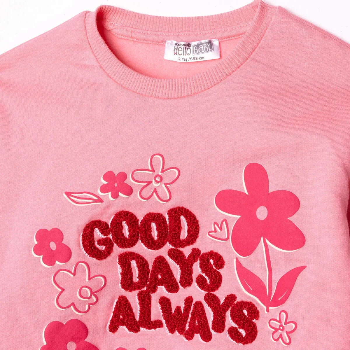 HelloBaby Motto Girl Sweatshirt- Leggings - Pink - Image 3