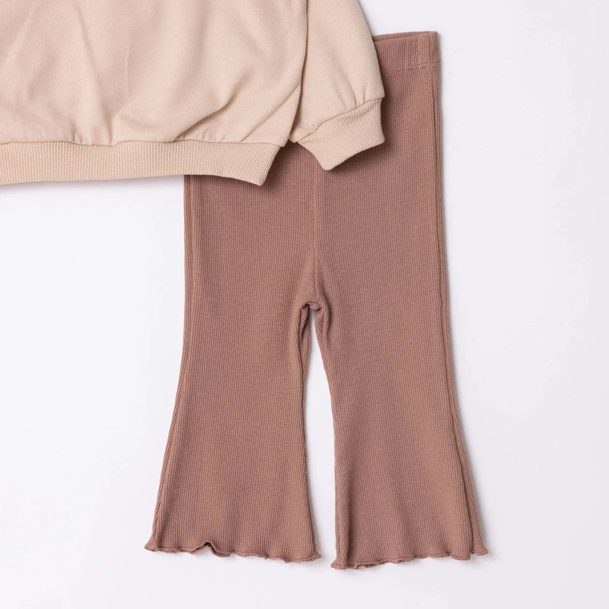 HelloBaby Motto Girl Sweatshirt-Leggings - Beige - Image 4