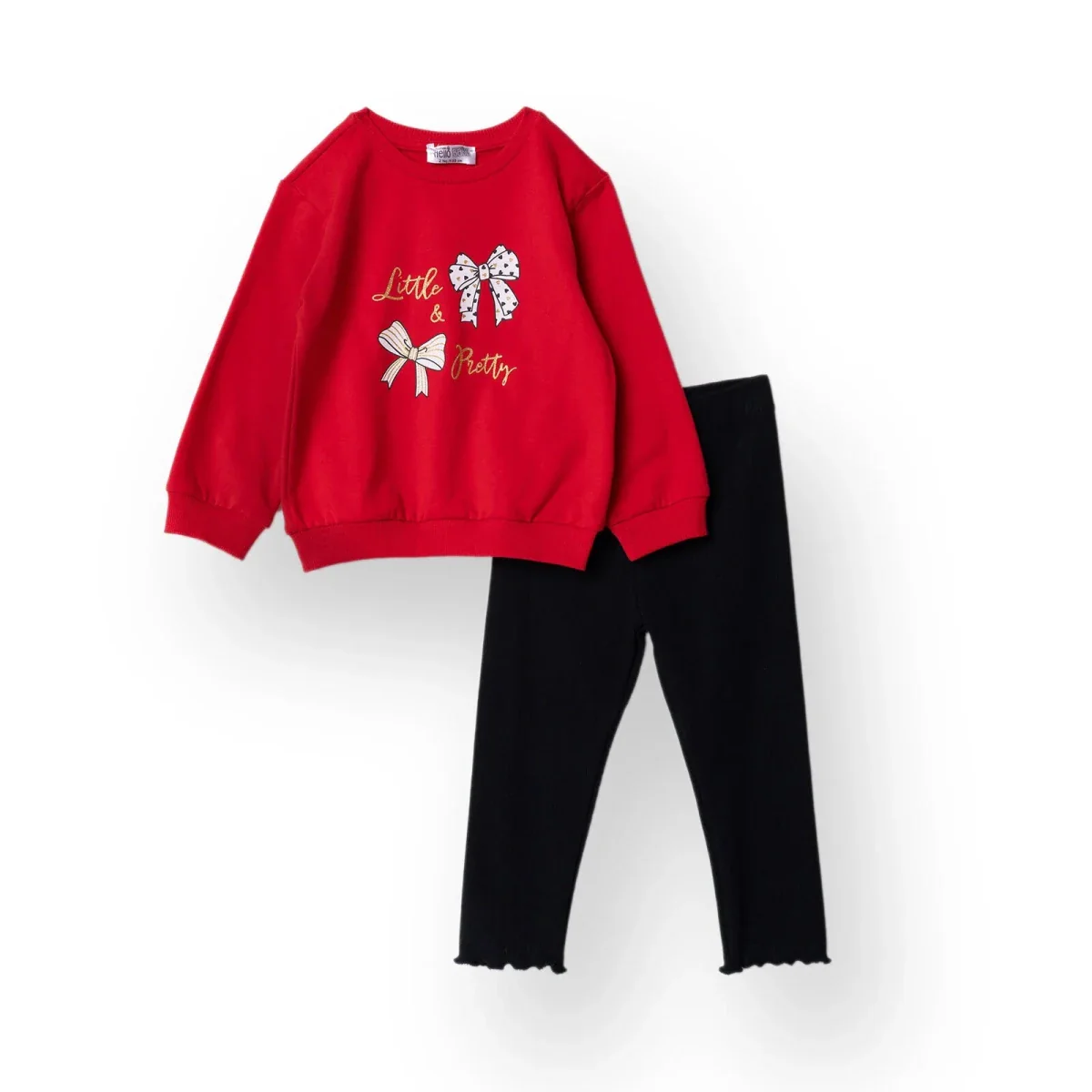 HelloBaby Motto Girl Sweatshirt-Leggings - Red