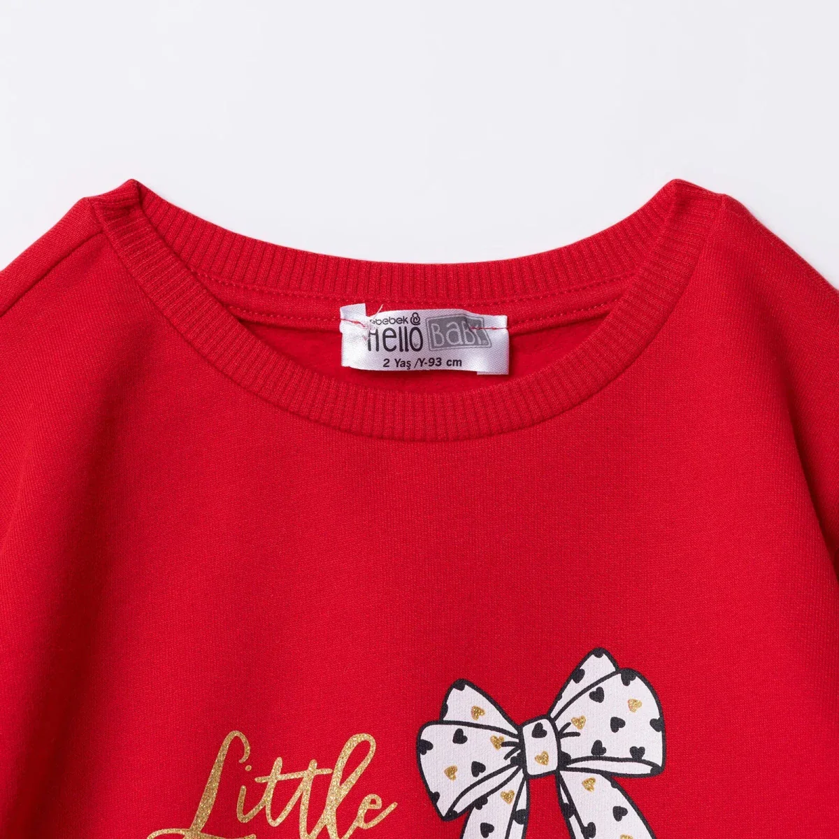 HelloBaby Motto Girl Sweatshirt-Leggings - Red - Image 5