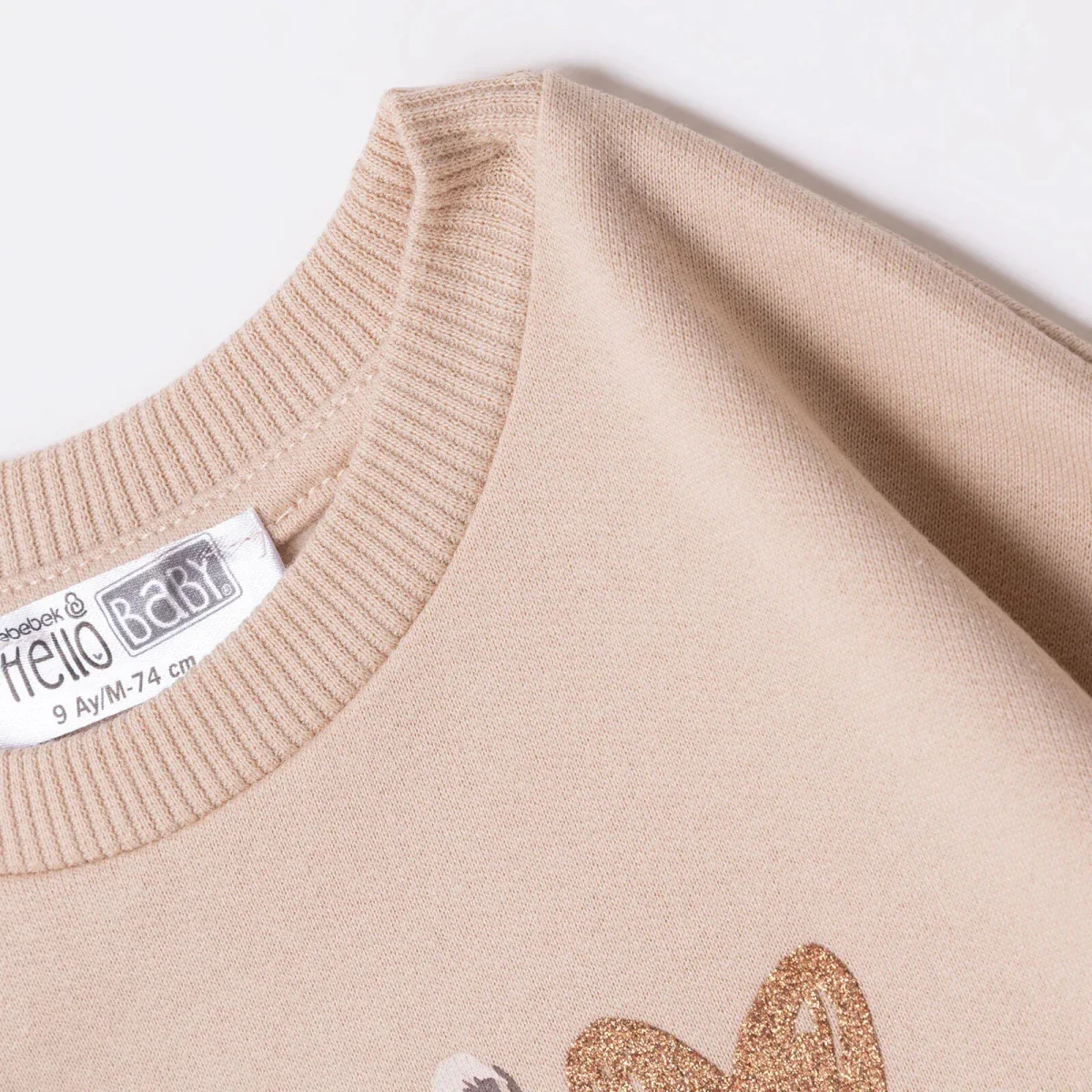 HelloBaby Motto Girl Sweatshirt-Leggings - Beige - Image 8