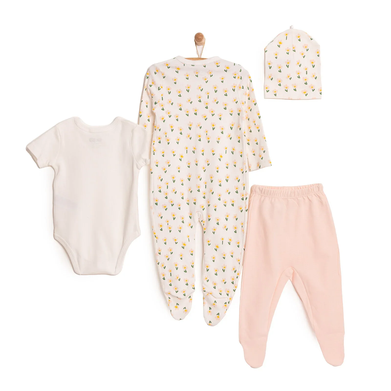 HelloBaby Newborn 4 Pcs Hospital Pack - Salmon - Image 7