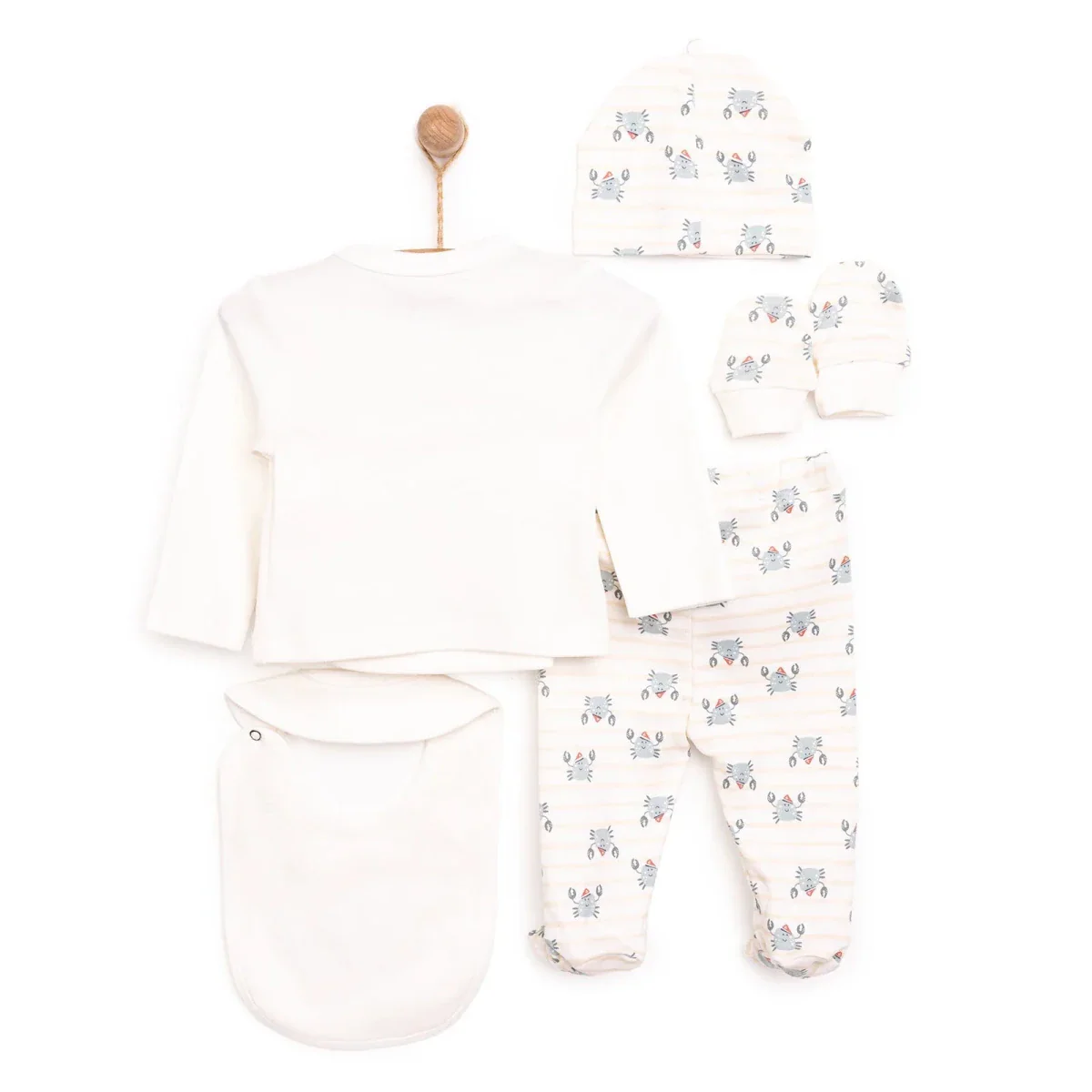 HelloBaby Newborn 5 pcs Starter Set - Ecru - Image 2