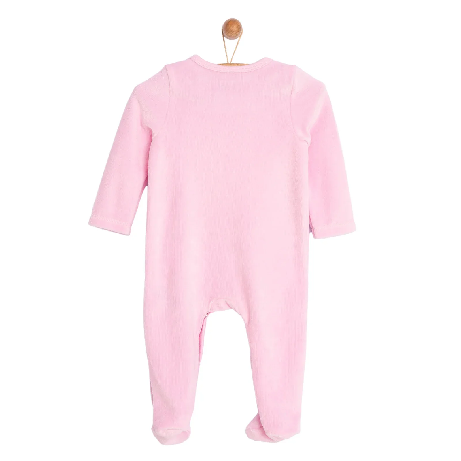 HelloBaby Newborn Baby Girl Velvet Footed Jumpsuit - Pink - Image 2