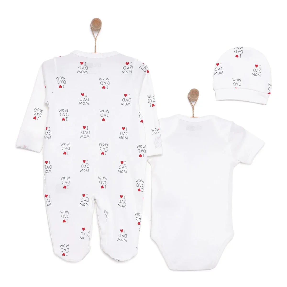 HelloBaby Newborn Baby Mom&Dad Jumpsuit - Ecru - Image 2