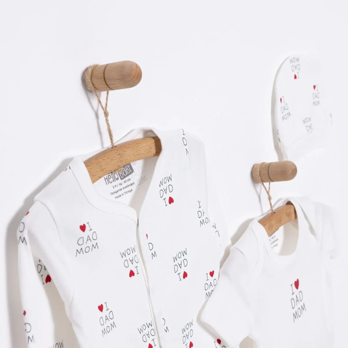 HelloBaby Newborn Baby Mom&Dad Jumpsuit - Ecru - Image 4