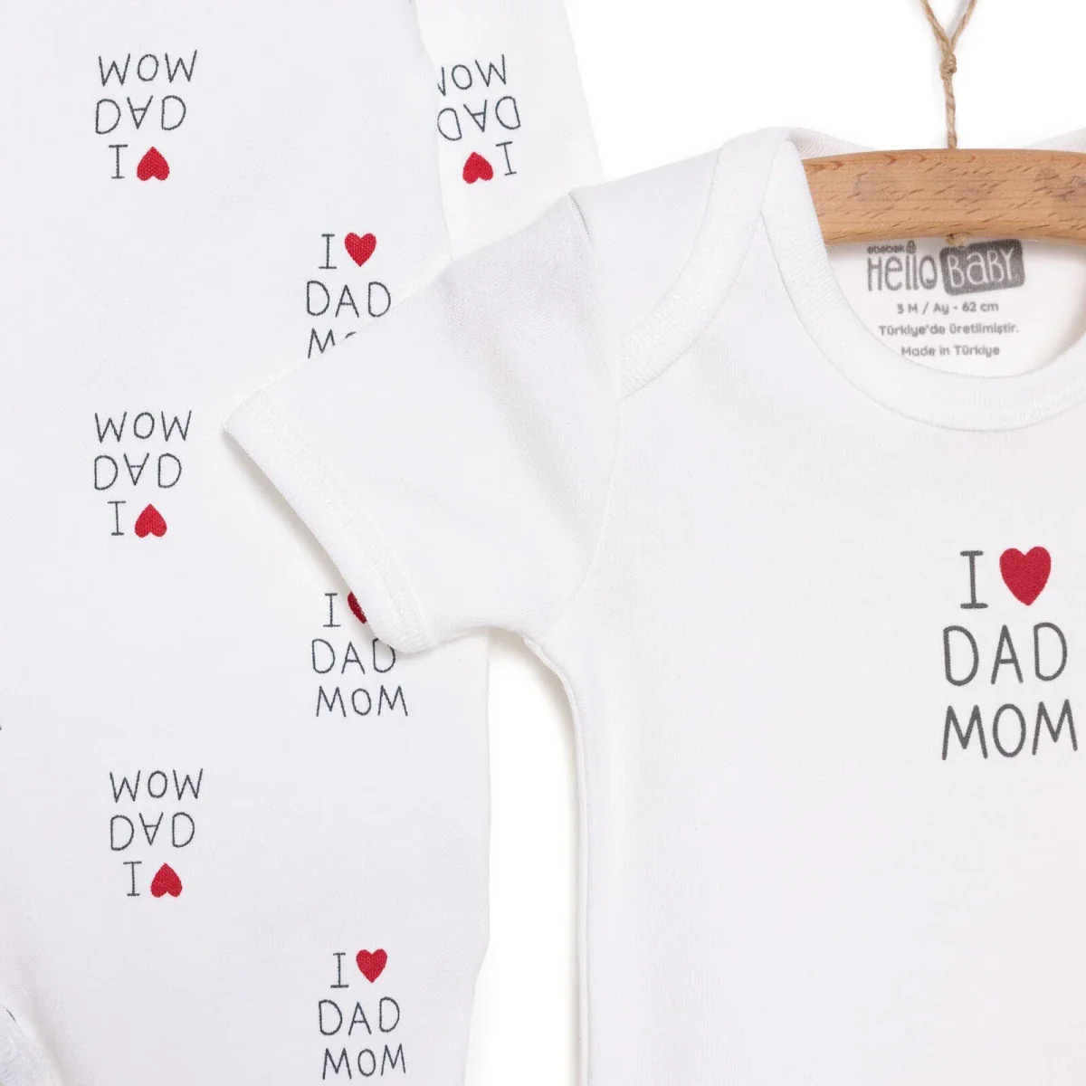 HelloBaby Newborn Baby Mom&Dad Jumpsuit - Ecru - Image 6