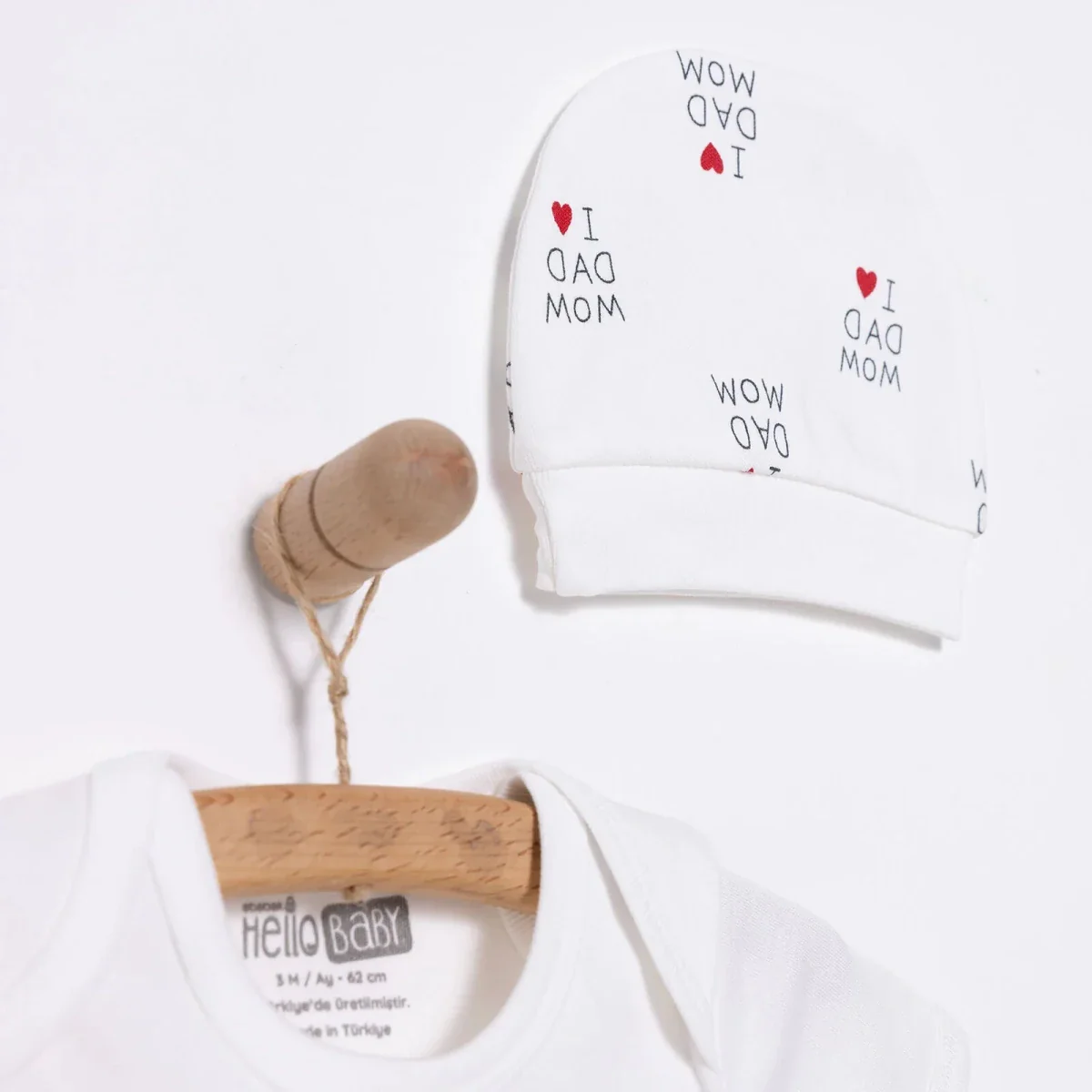 HelloBaby Newborn Baby Mom&Dad Jumpsuit - Ecru - Image 9