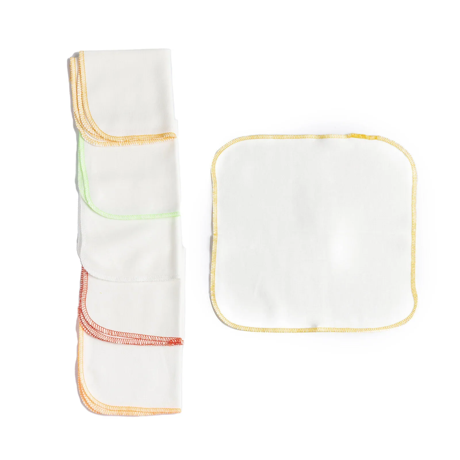 HelloBaby 6 Pack 100% Cotton Baby Washcloths - White - Image 5