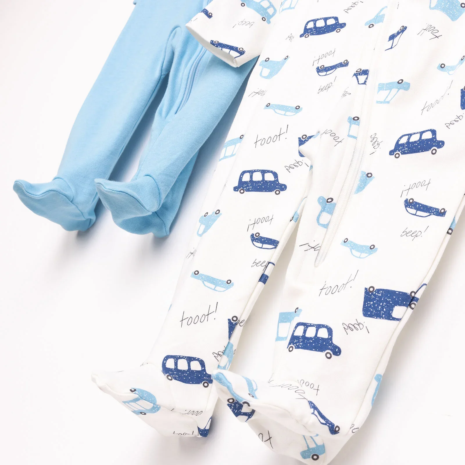 HelloBaby Newborn Boy 2 Piece Footed Jumpsuit - Blue - Image 6