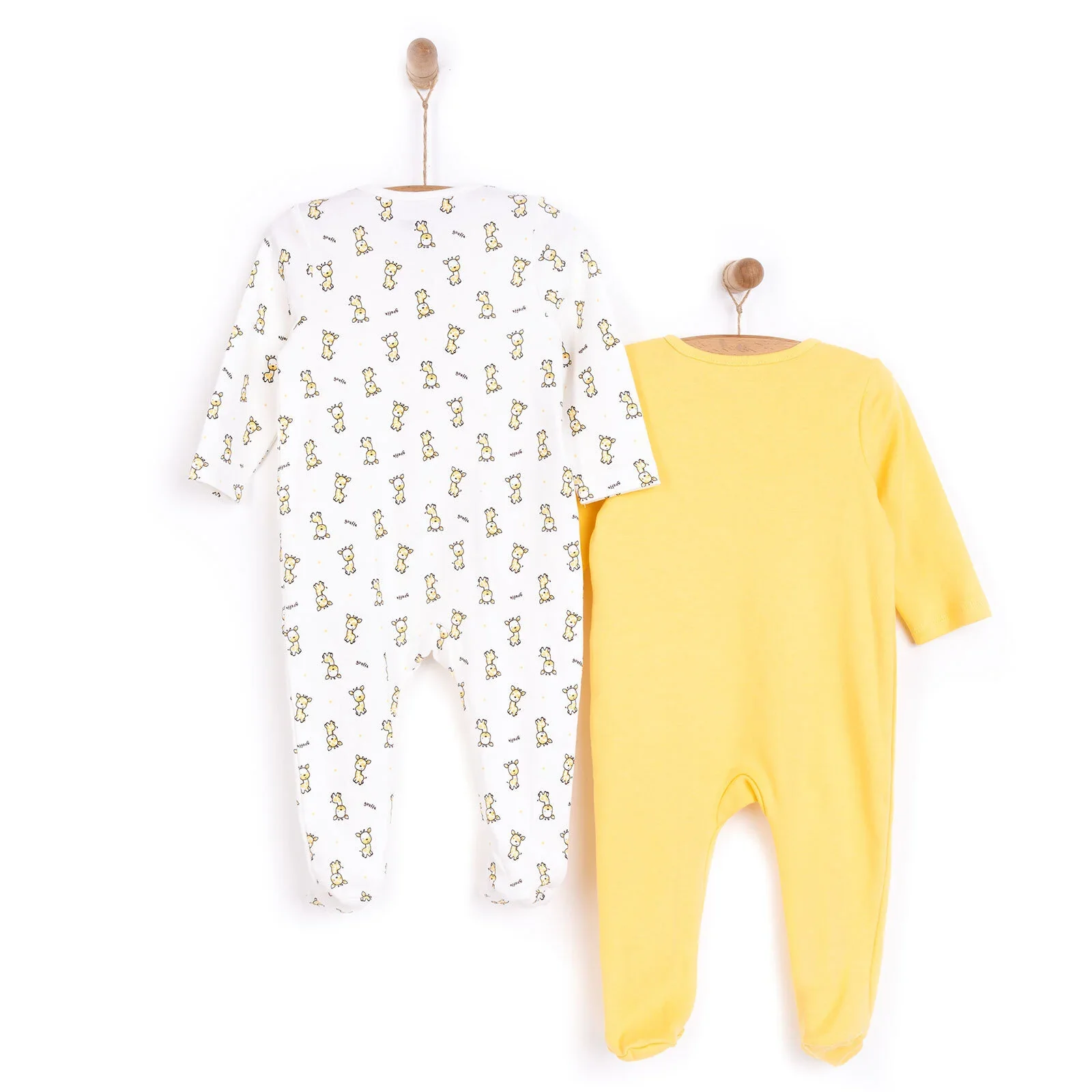 HelloBaby Newborn Boy Footed Jumpsuit - Yellow - Image 2