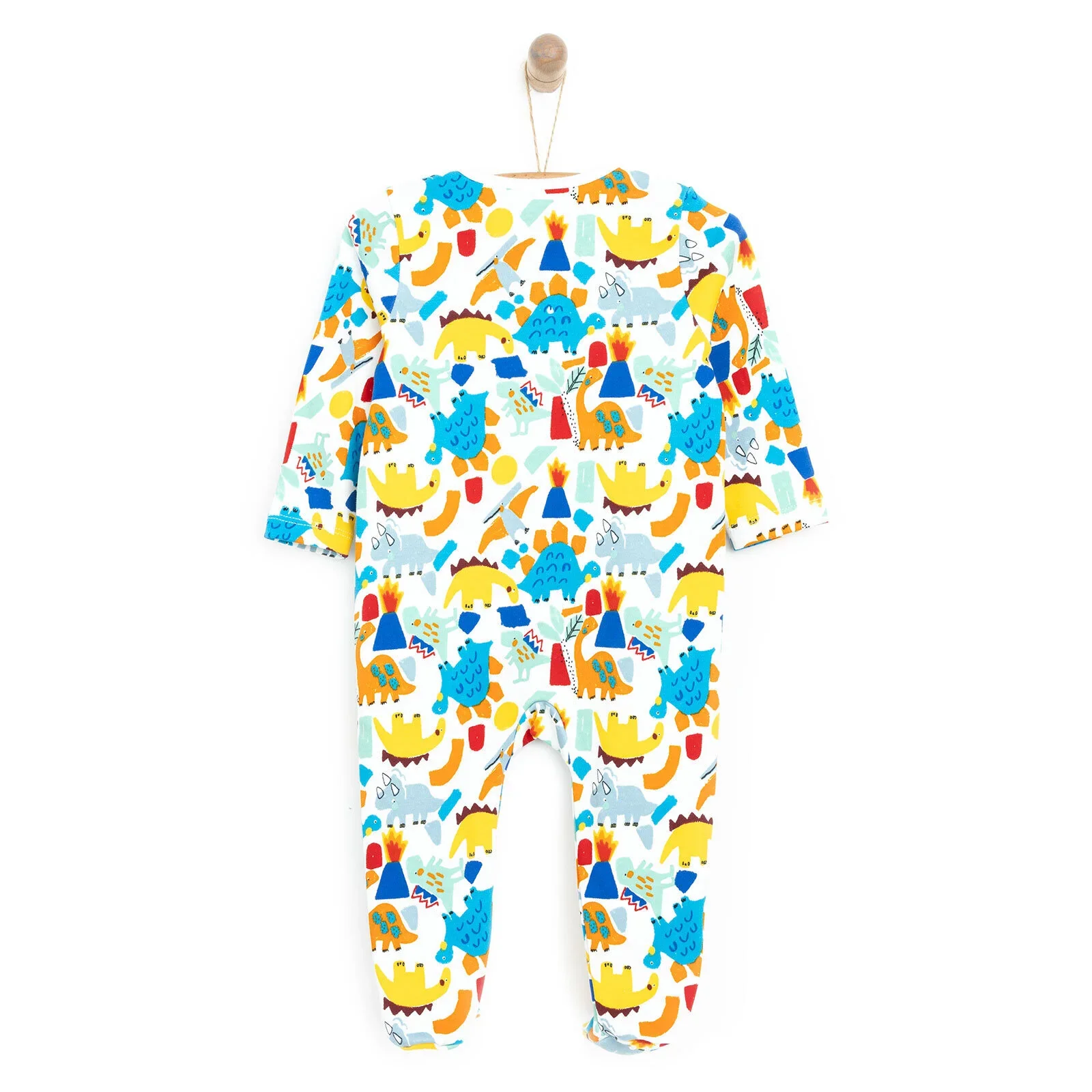 HelloBaby Newborn Baby Boy Footed Jumpsuit - Ecru - Image 2
