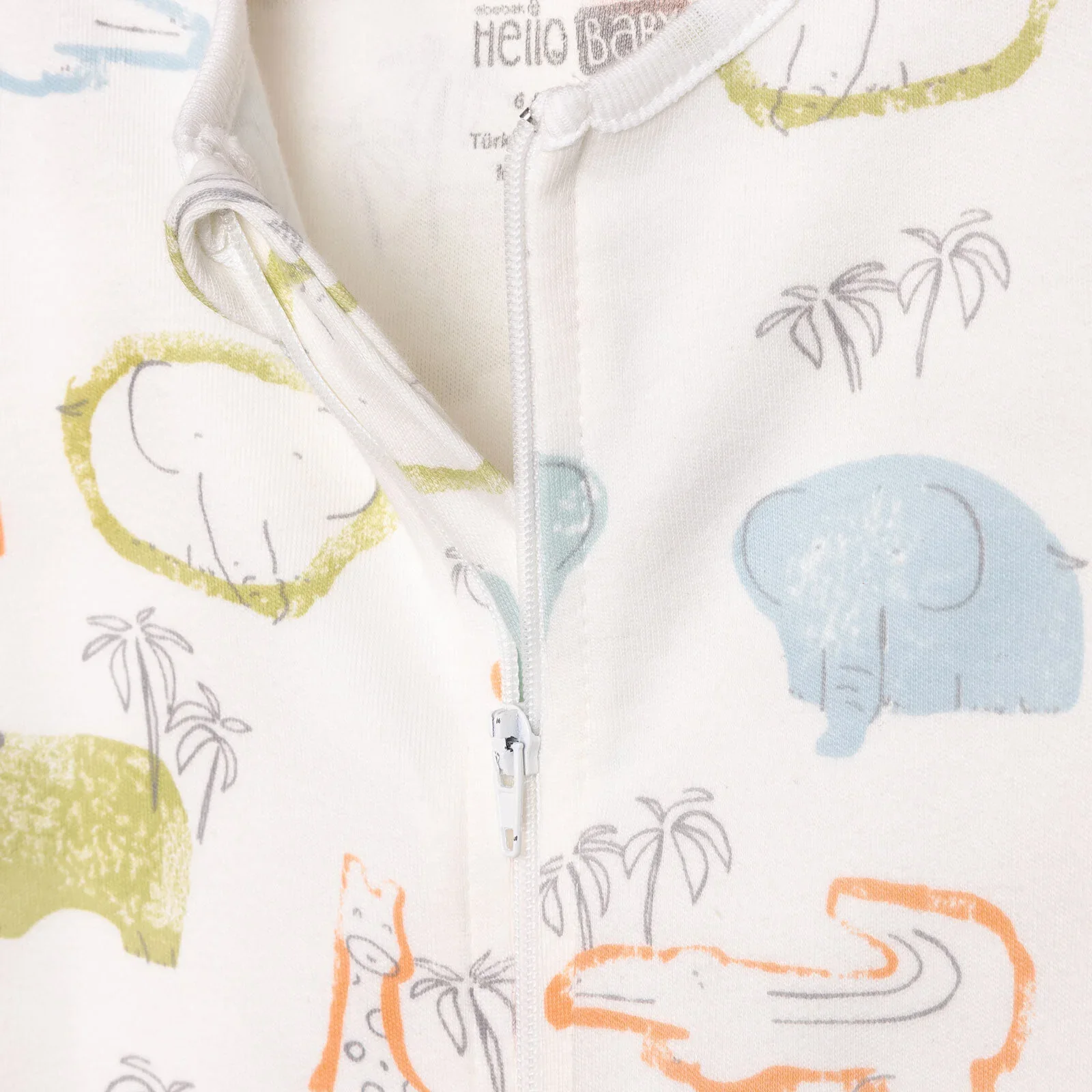 HelloBaby Newborn Boy Footed Jumpsuit - Ecru - Image 5