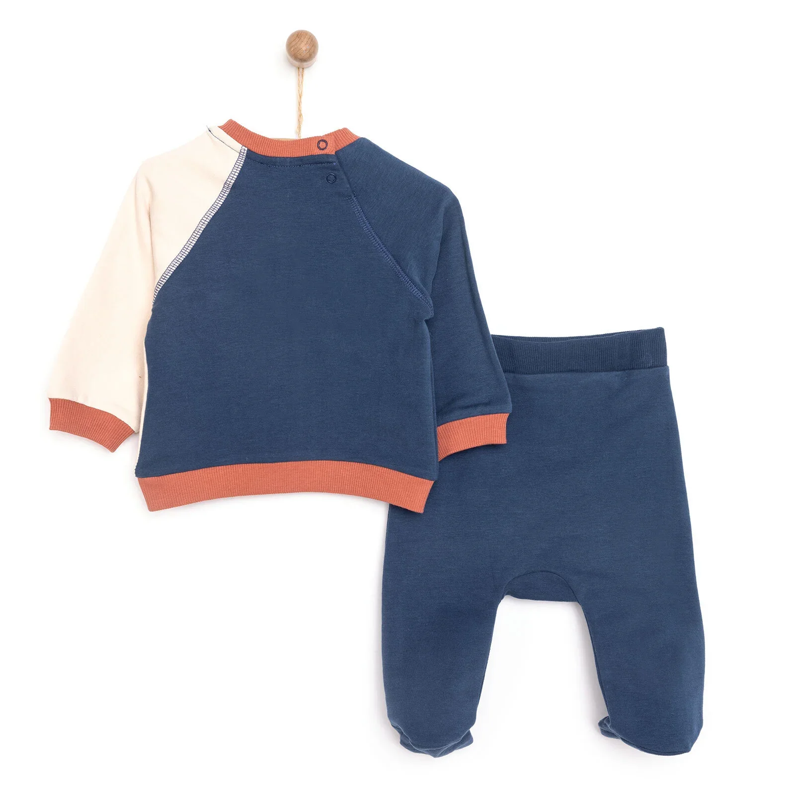 HelloBaby Newborn Colour Block Sweatshirt - Navy Blue - Image 2