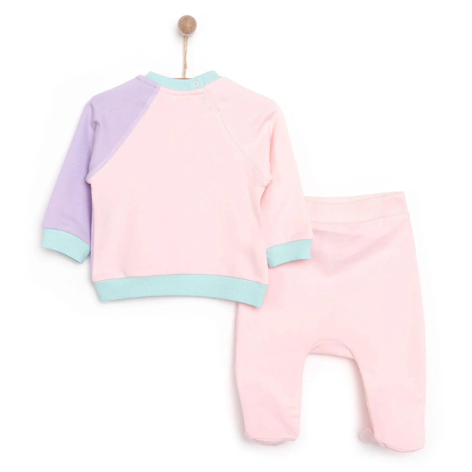 HelloBaby Newborn Colour Block Sweatshirt - Light Pink - Image 2