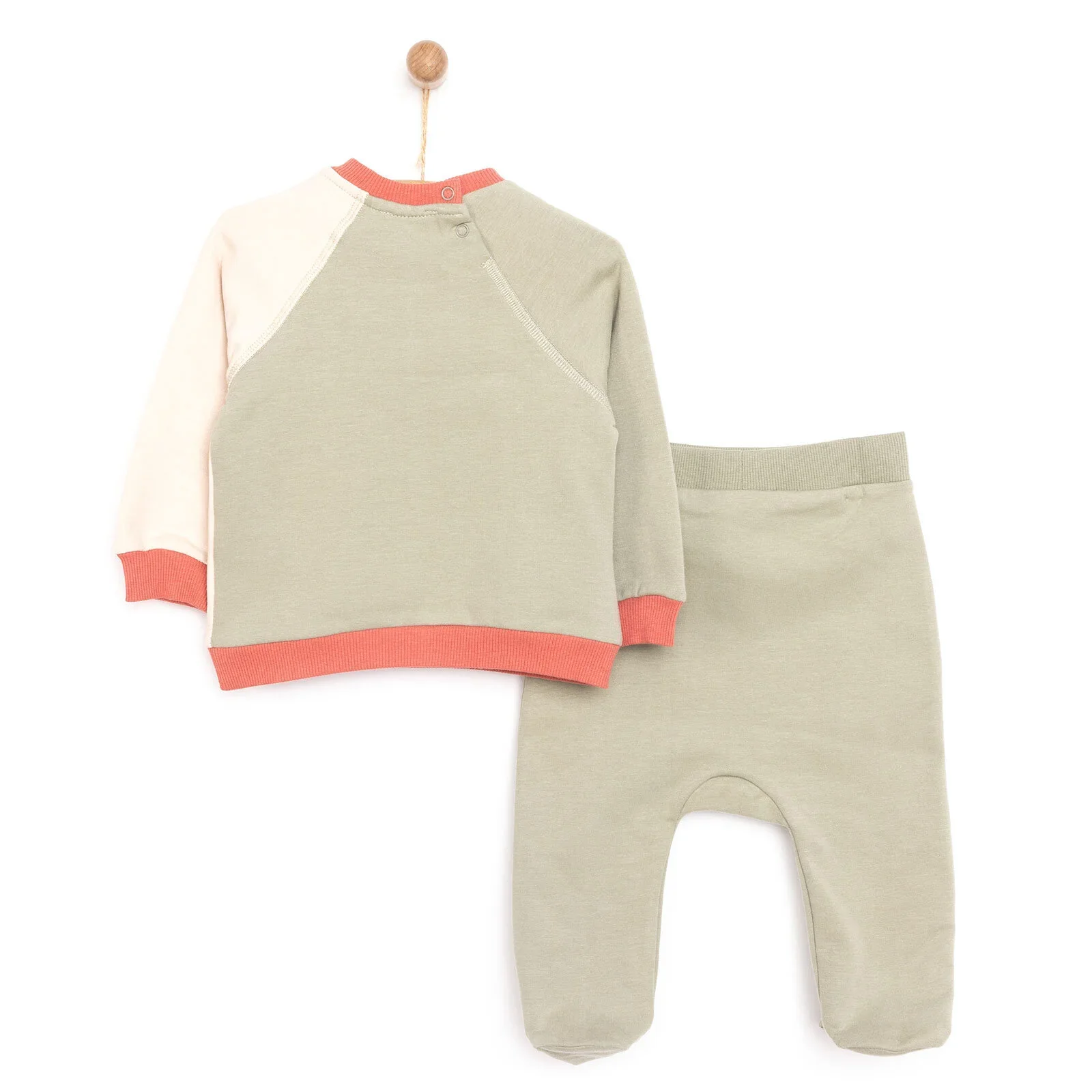 HelloBaby Newborn Colour Block Sweatshirt - Green - Image 2