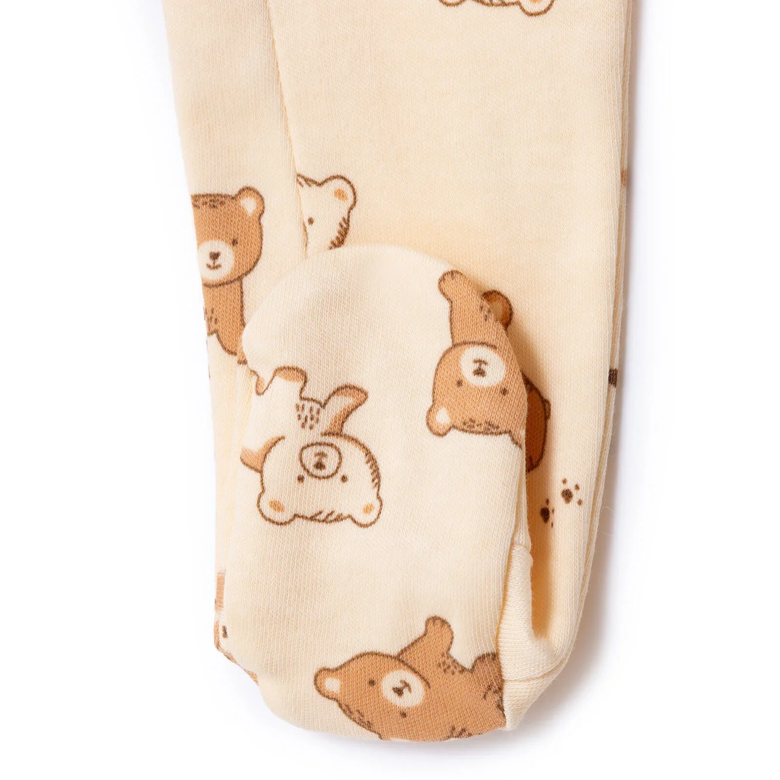 HelloBaby Newborn Footed Jumpsuit - Beige Printed - Image 8