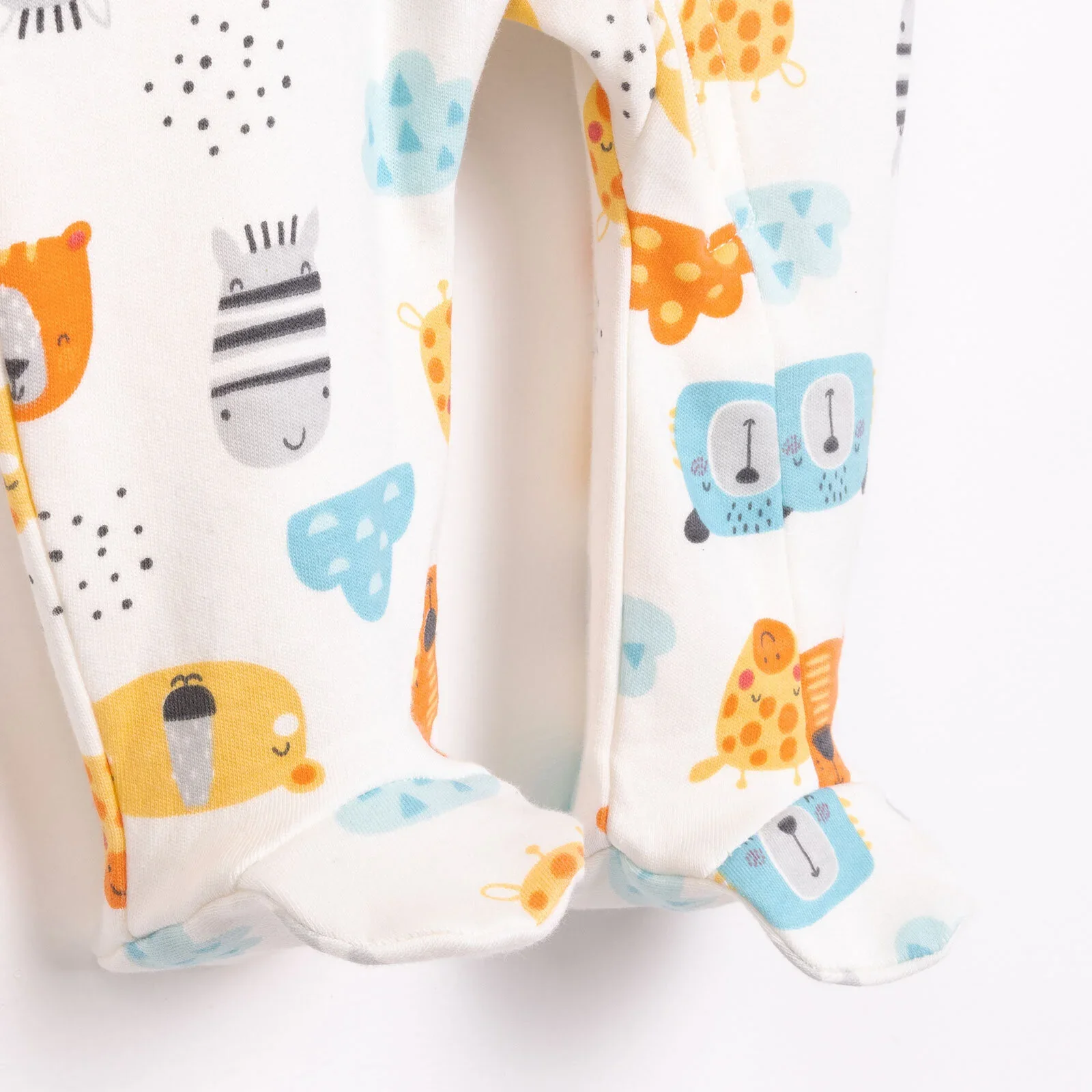 HelloBaby Newborn Footed Jumpsuit - Ecru - Image 6