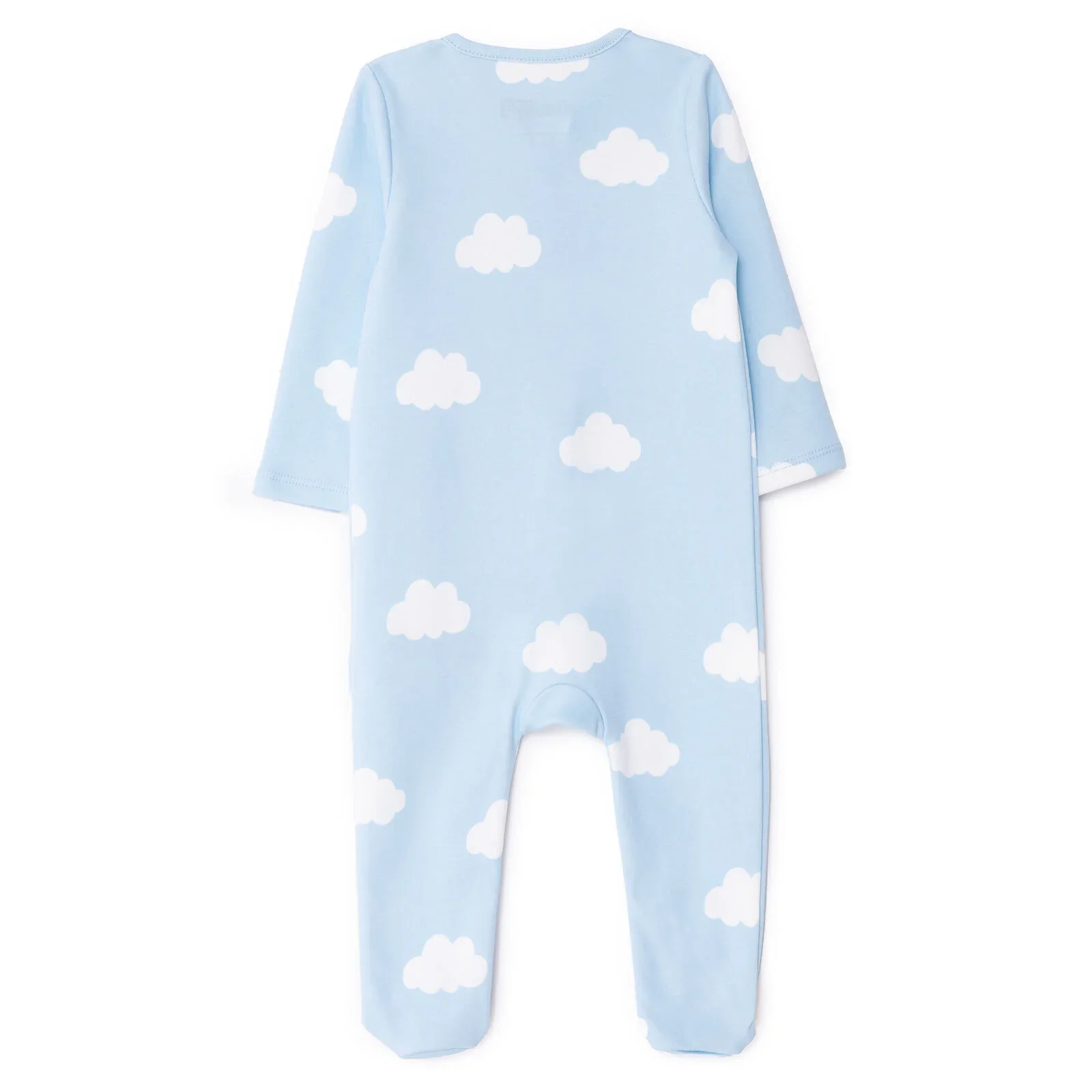 HelloBaby Newborn Footed Jumpsuit - Light Blue - Image 2