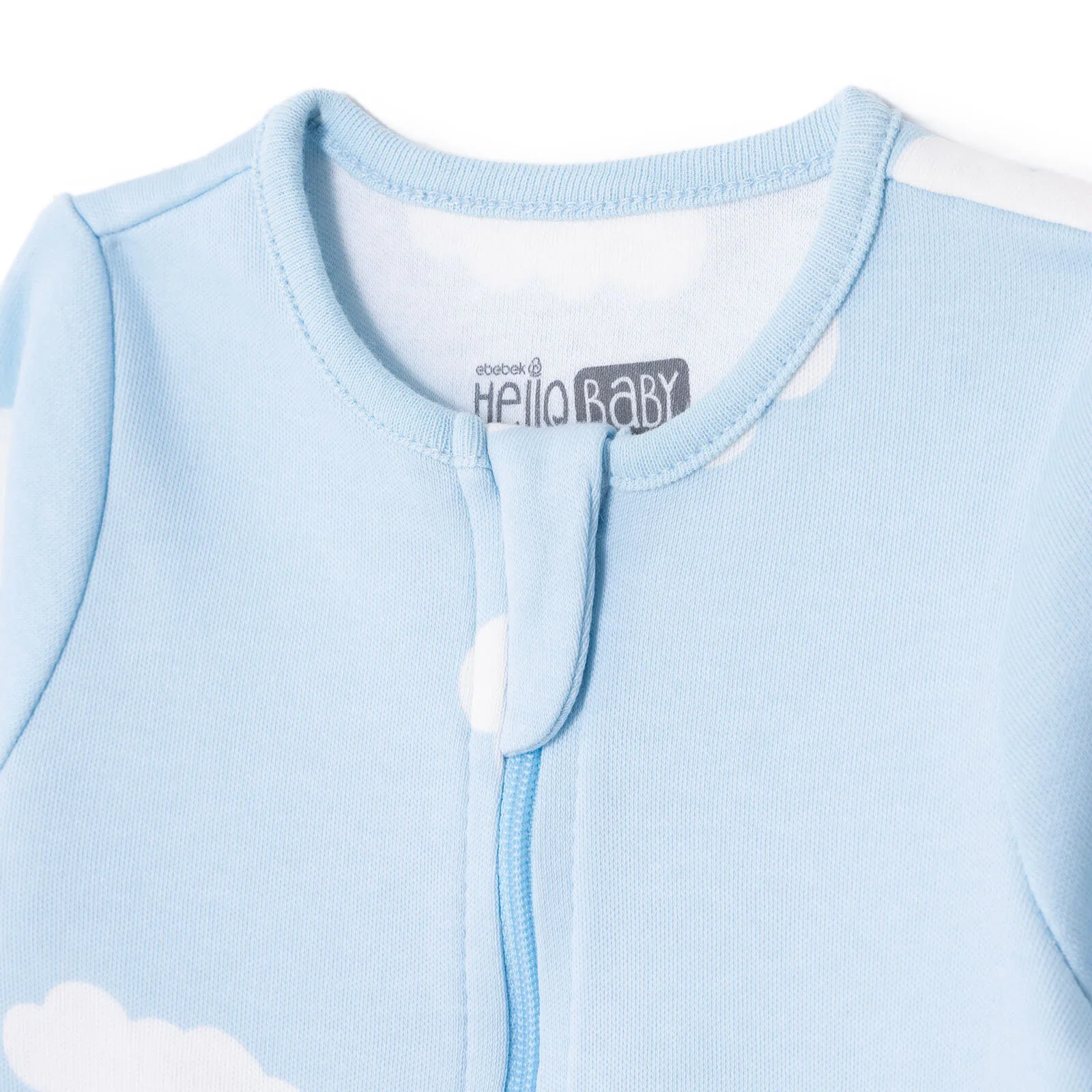 HelloBaby Newborn Footed Jumpsuit - Light Blue - Image 4