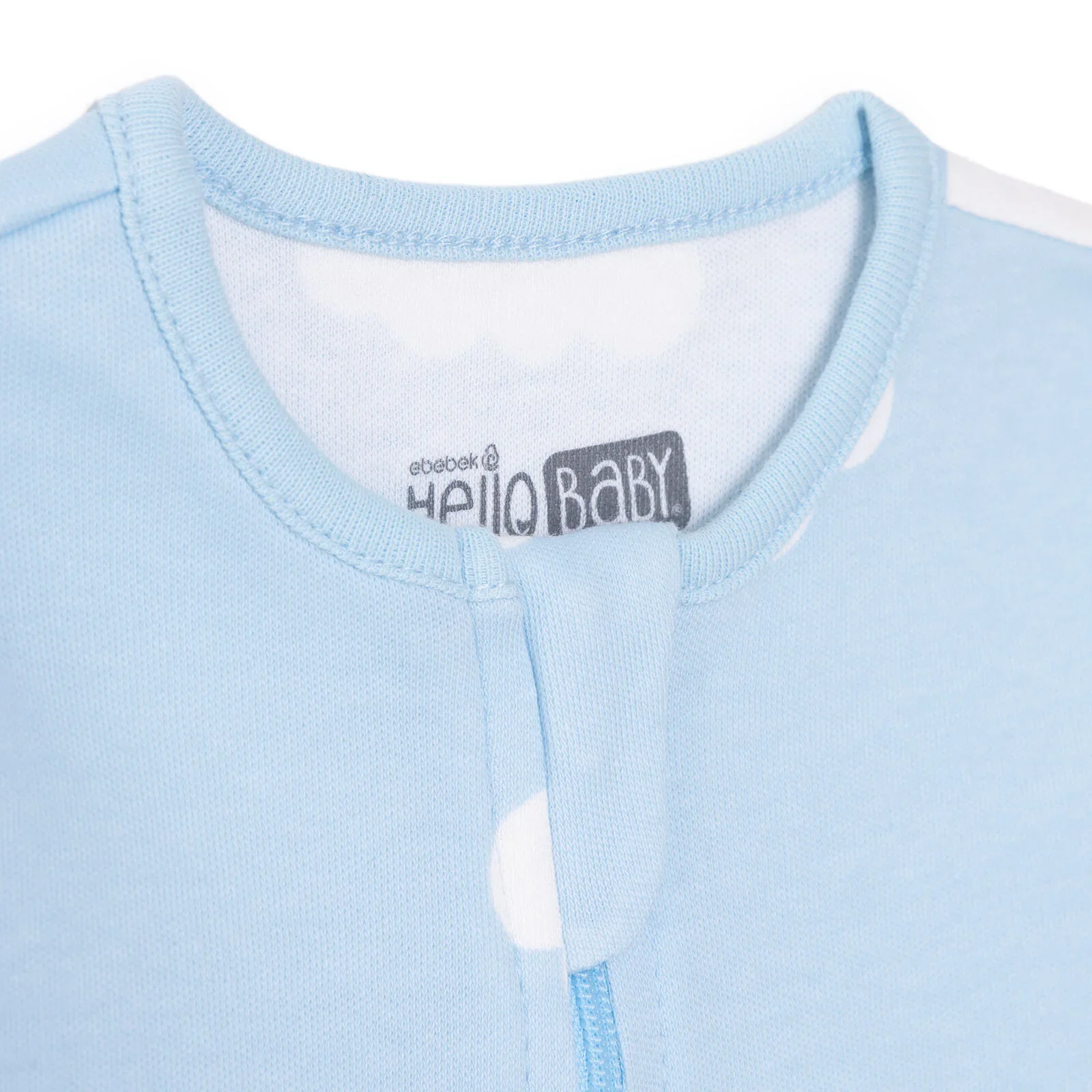HelloBaby Newborn Footed Jumpsuit - Light Blue - Image 6